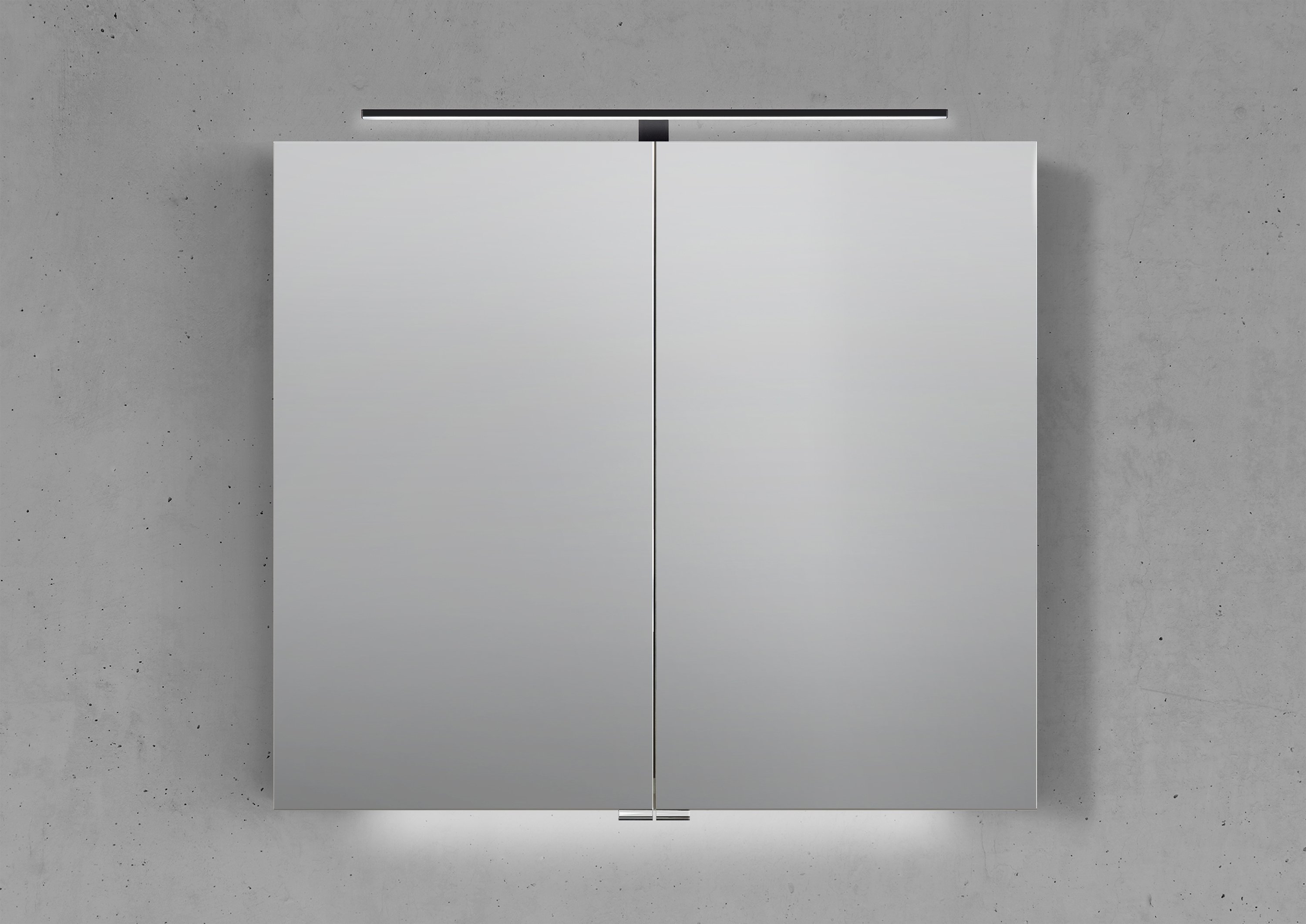Spiegelschrank 80 cm mit MULTI LED Aufsatzleuchte