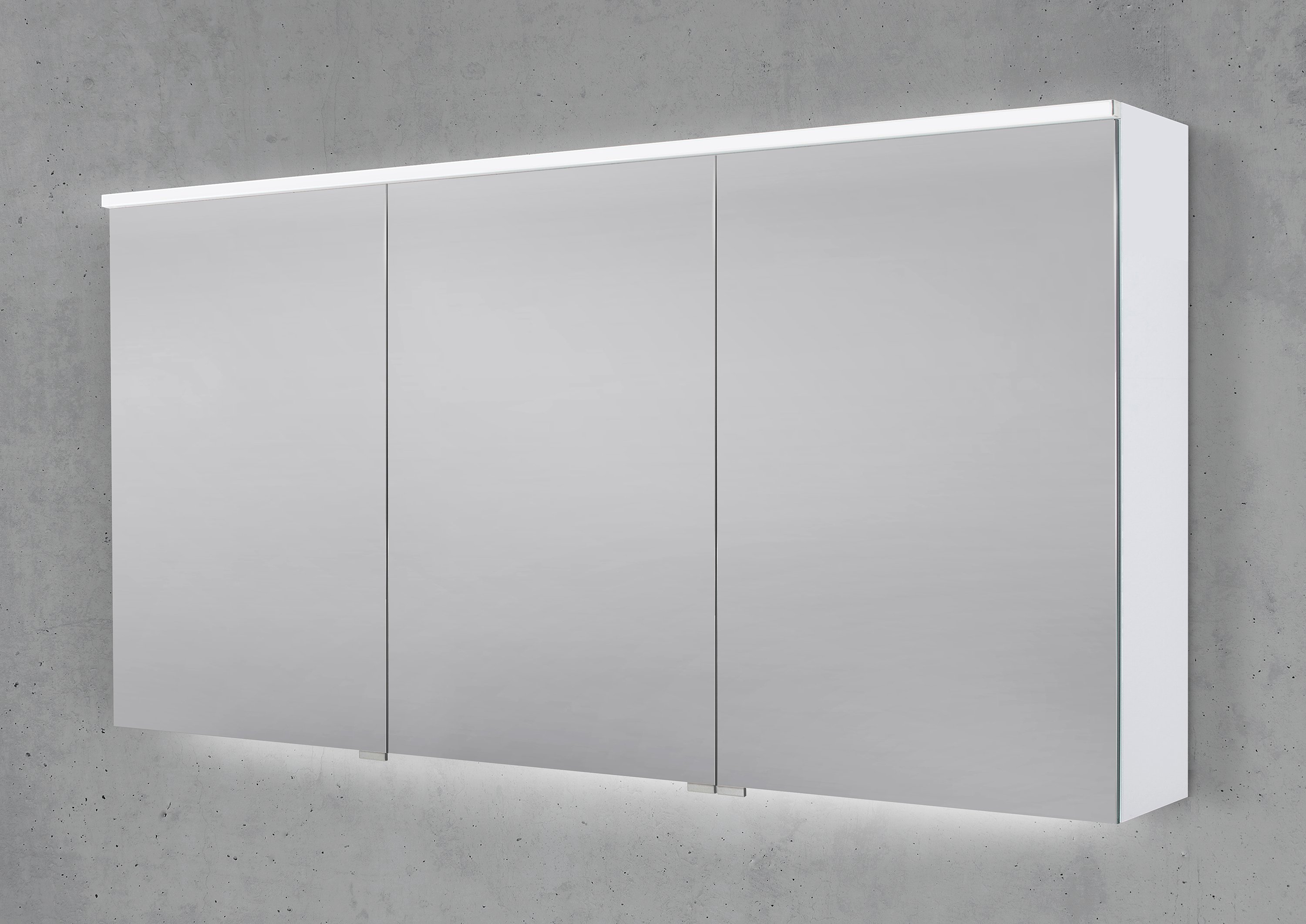 Spiegelschrank 150 cm integrierte MULTI Light LED Beleuchtung Doppelspiegeltüren