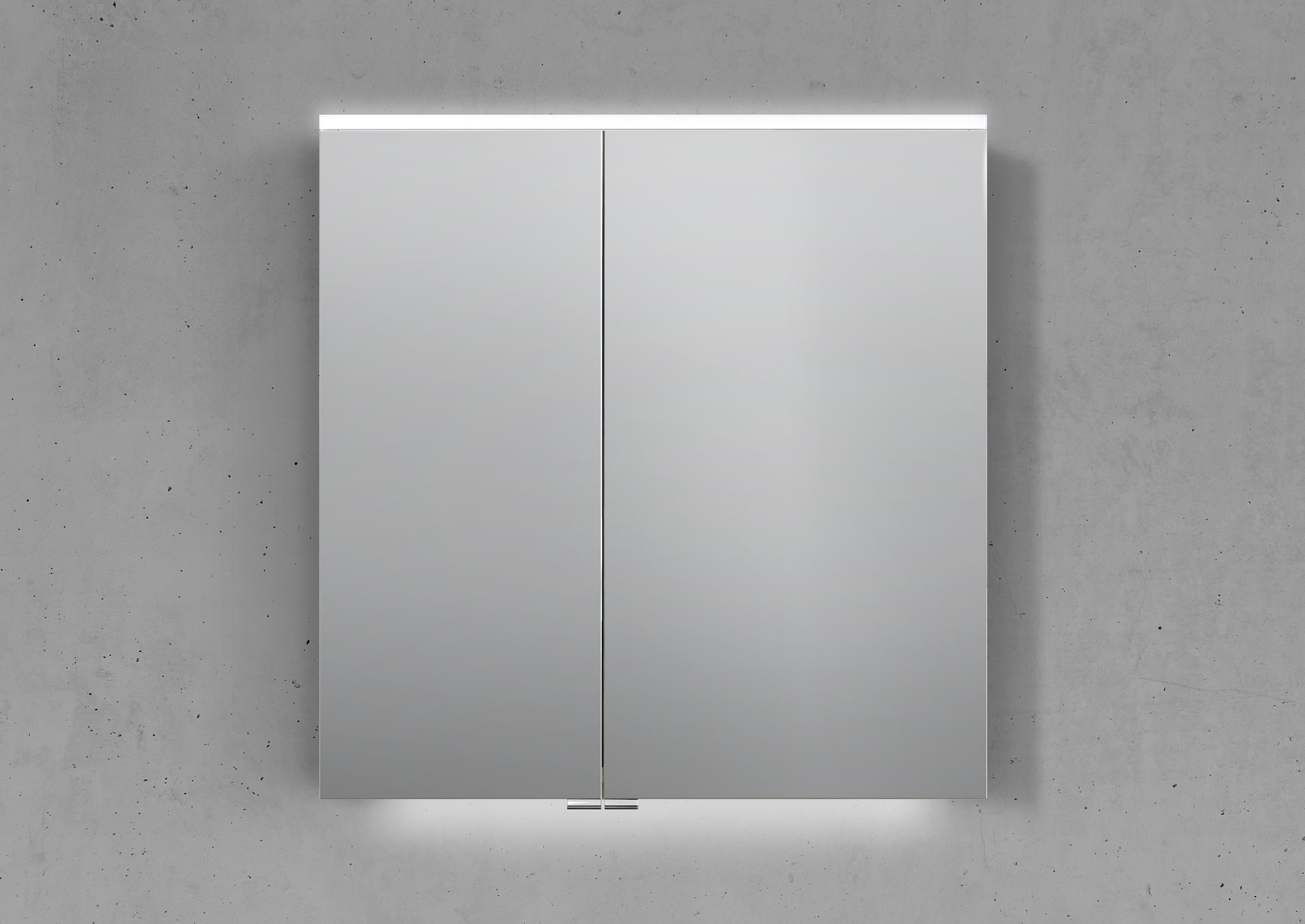 Spiegelschrank 70 cm integrierte MULTI Light LED Beleuchtung Doppelspiegeltüren