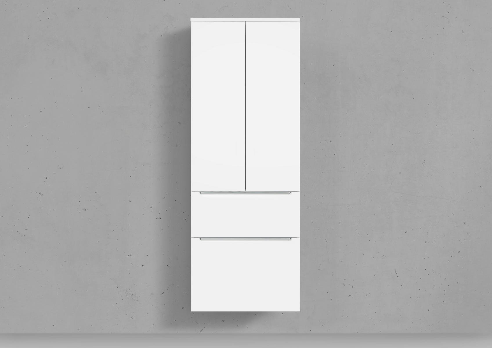 Seitenschrank/Hochschrank nach Maß 1x Doppeltür Push to Open & 2x Auszüge mit Griffleiste nach Wahl