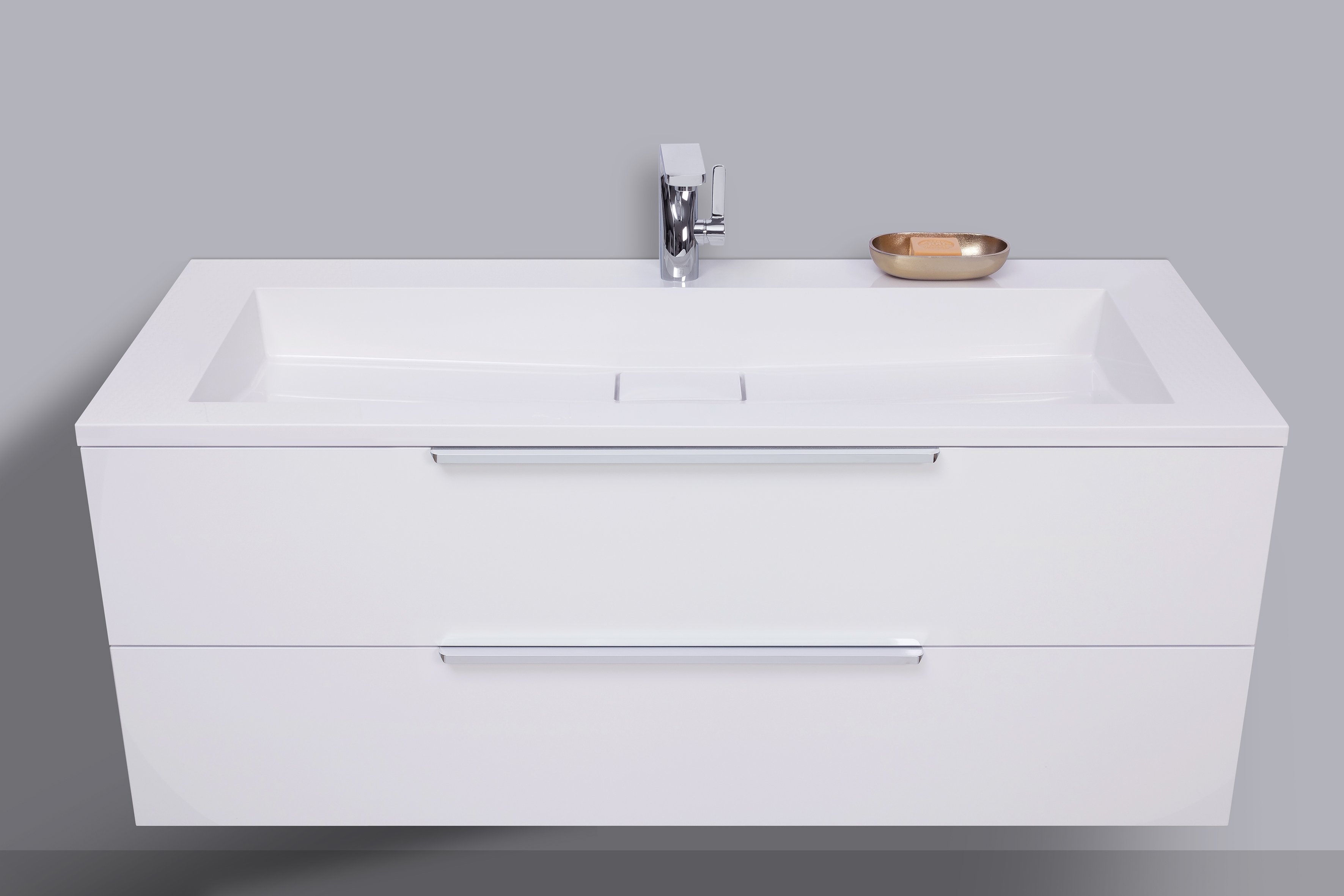 Waschtisch mit Unterschrank Badmöbel Set 120 cm, Evermite Waschbecken, Made in Germany