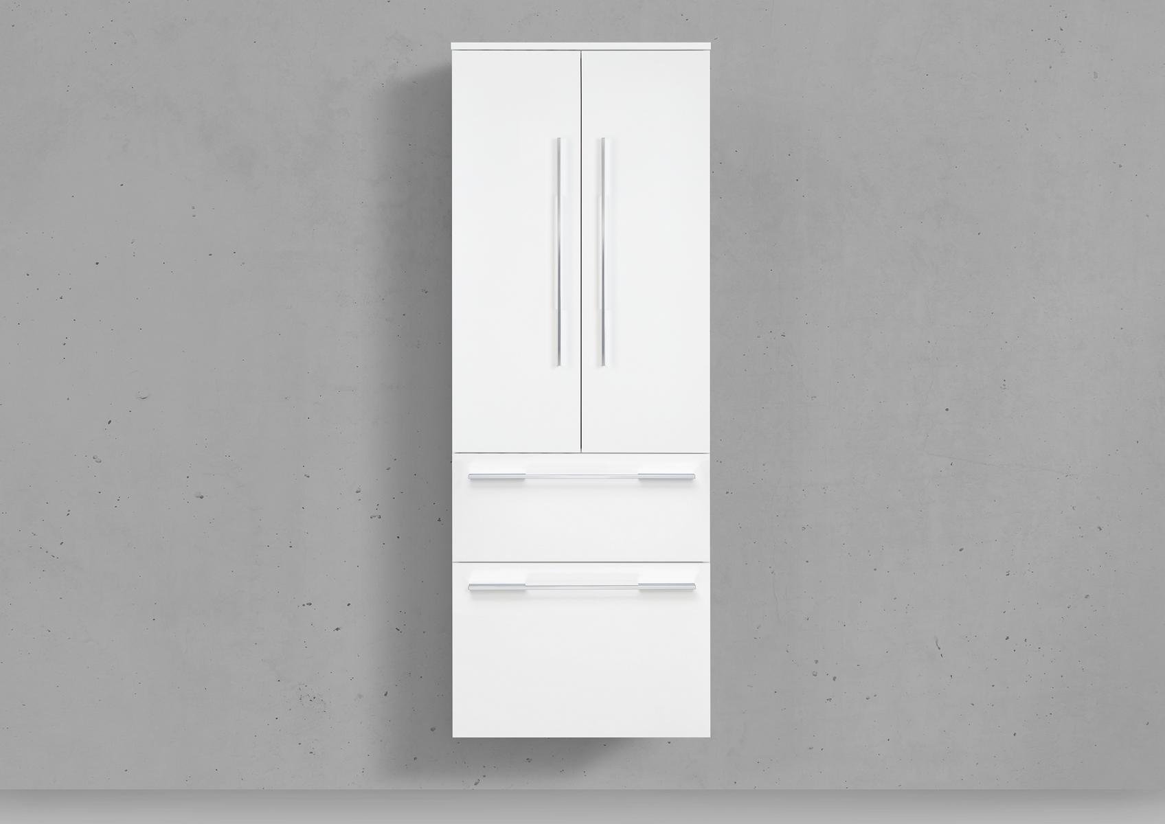 Seitenschrank/Hochschrank nach Maß 1x Doppeltür & 2x Auszüge mit Bügelgriff nach Wahl