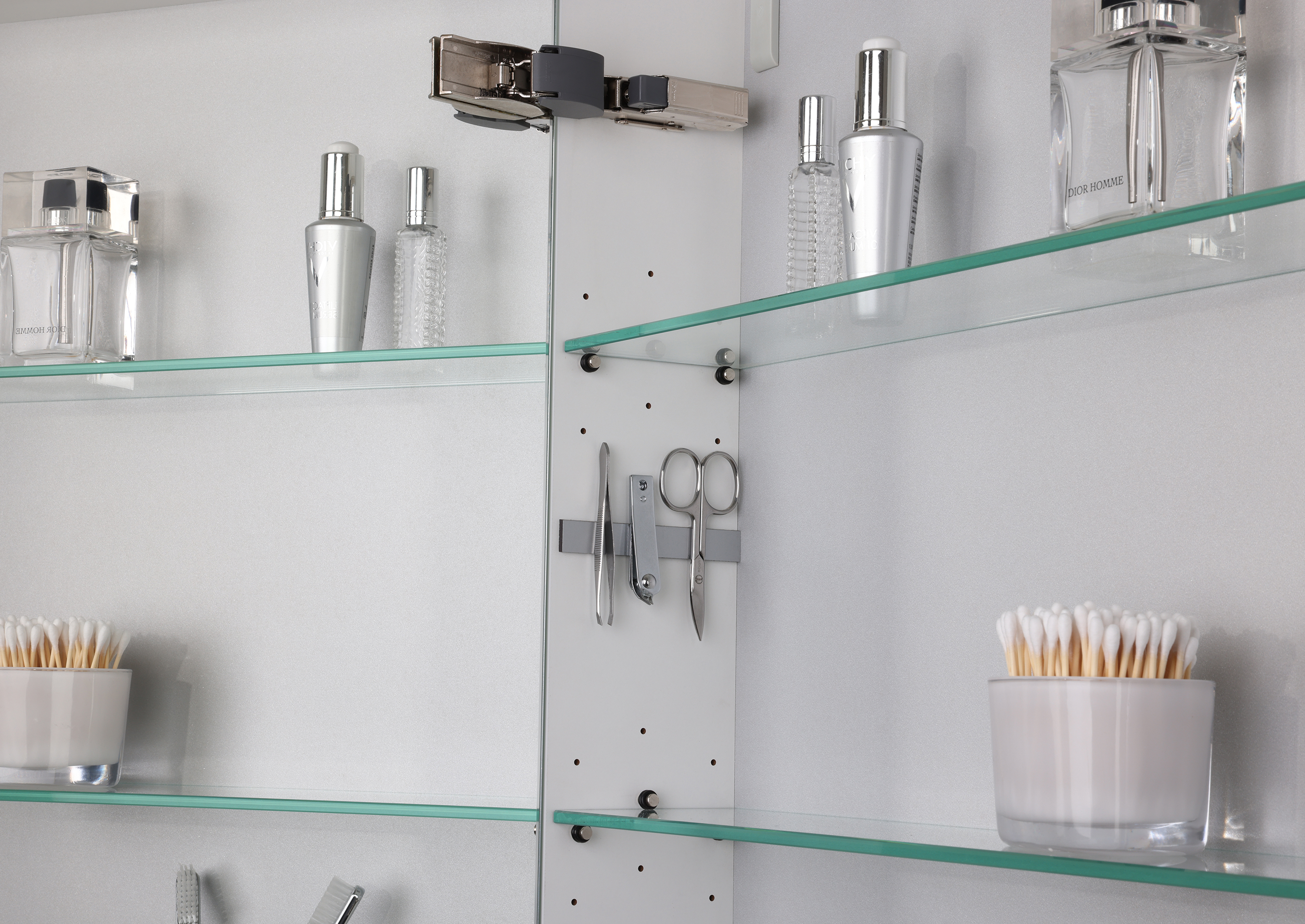 Saphir - Badmöbelset 60 cm mit Glaswaschbecken, Unterschrank und Spiegelschrank