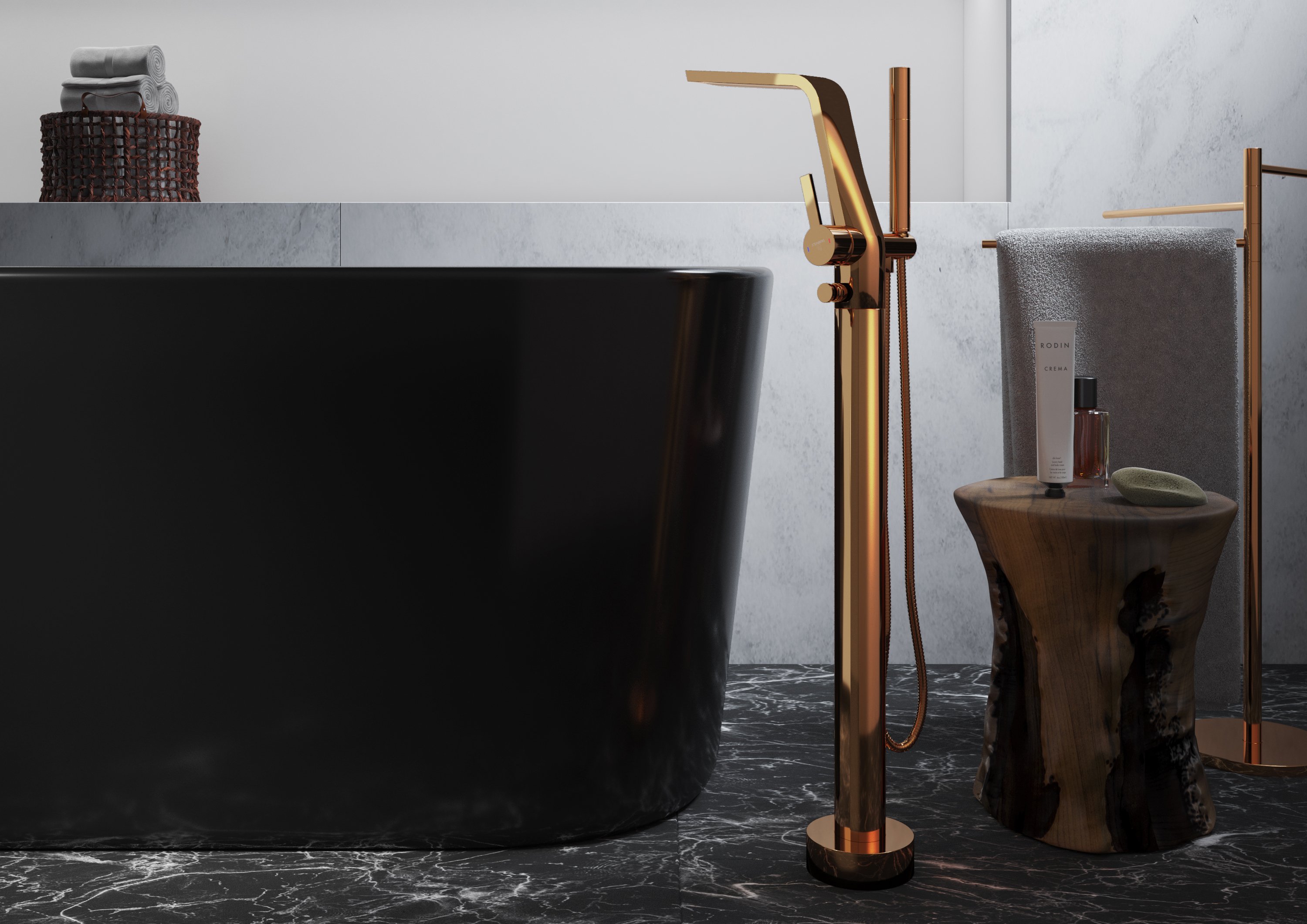 Steinberg Serie 260 Freistehende Wannen-Armatur Rose Gold
