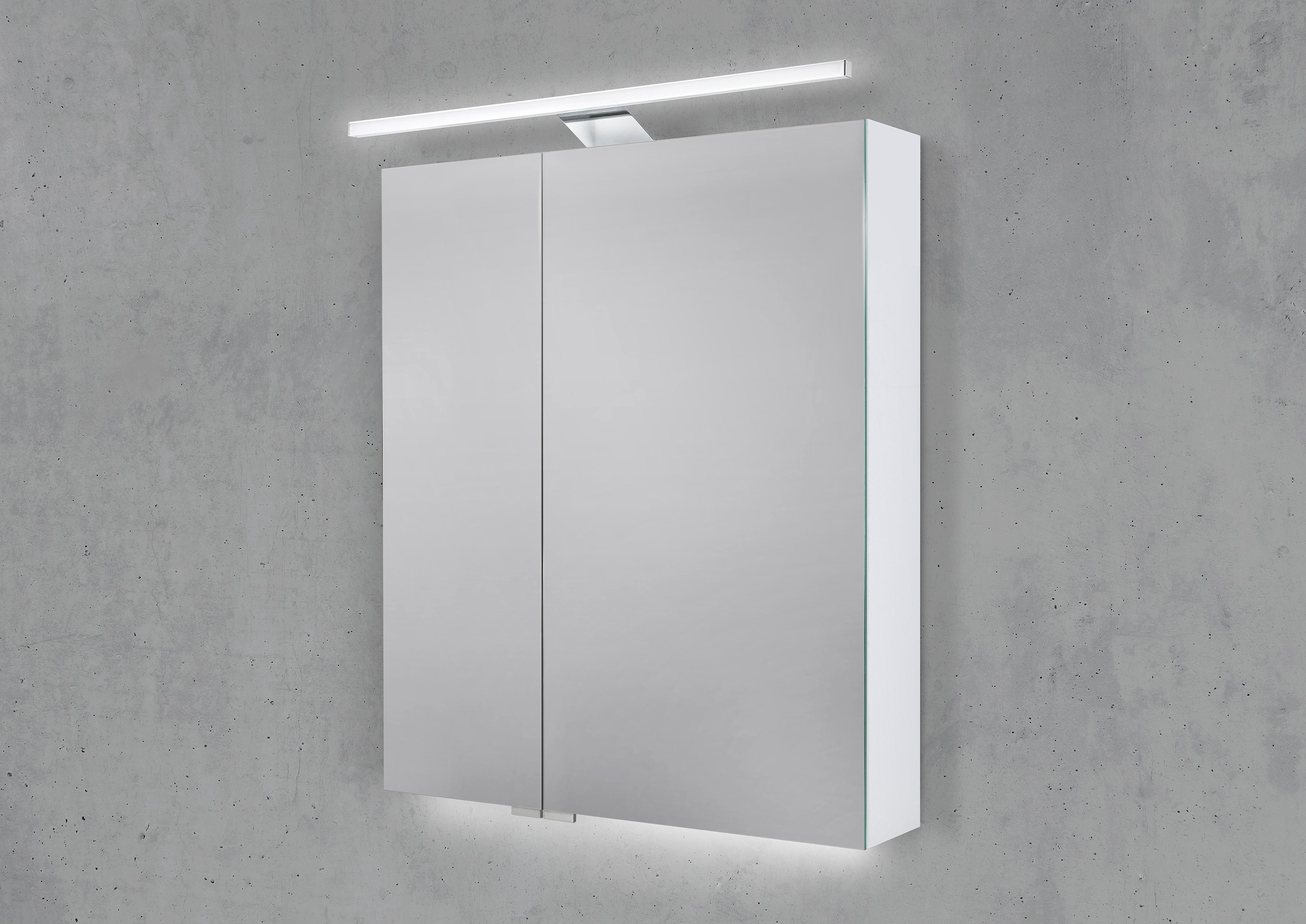 Spiegelschrank 60 cm mit MULTI Light LED Beleuchtung, Doppelspiegeltüren