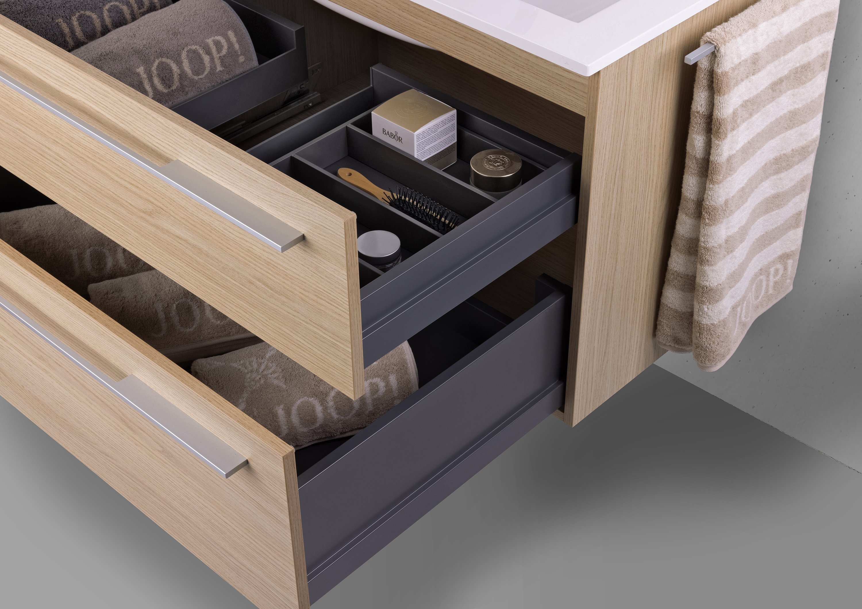 Badmöbel Set Valenta 90 cm, Unterschrank + Evermite Waschtisch