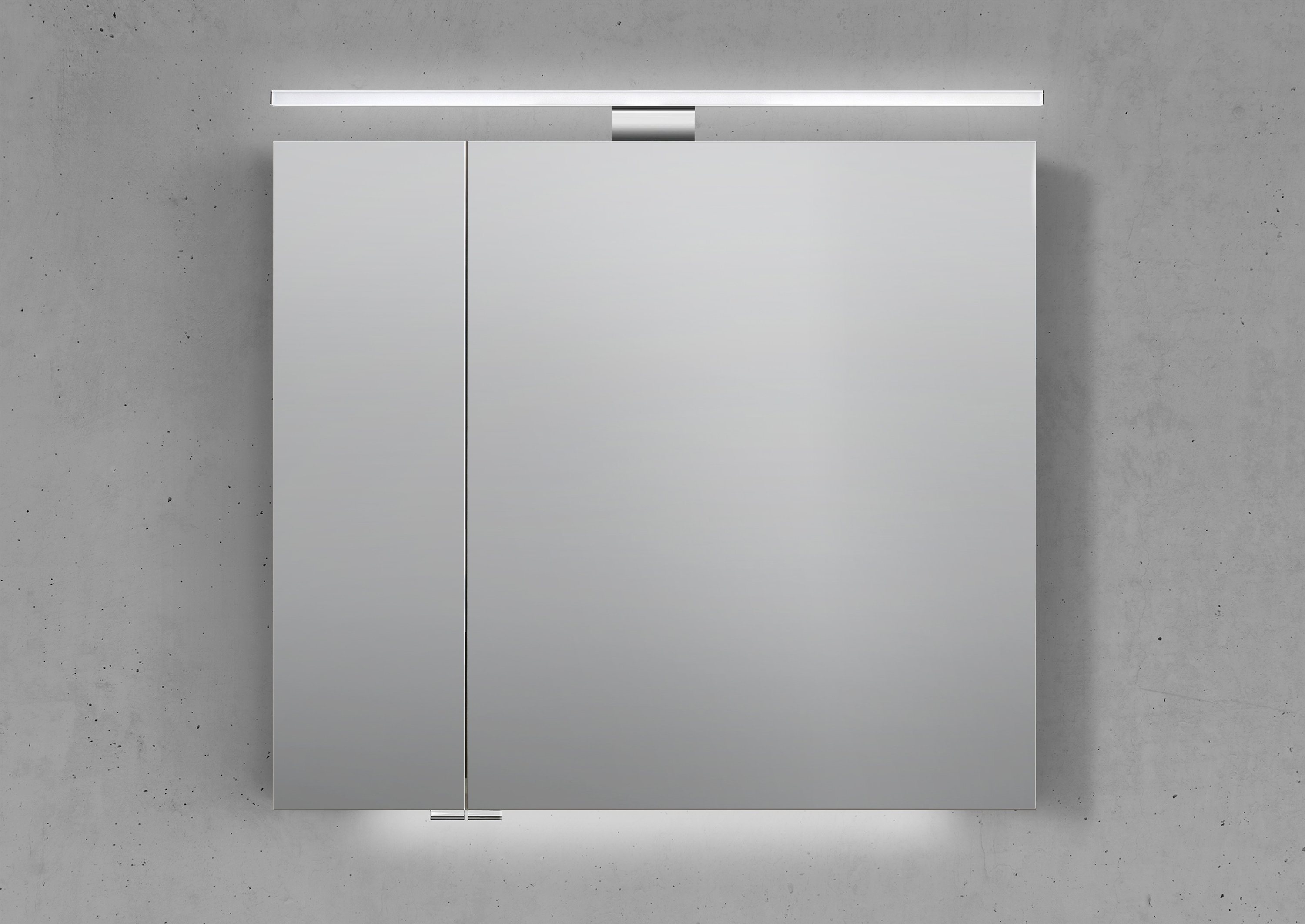 Spiegelschrank 80 cm mit MULTI Light LED Beleuchtung, Doppelspiegeltüren