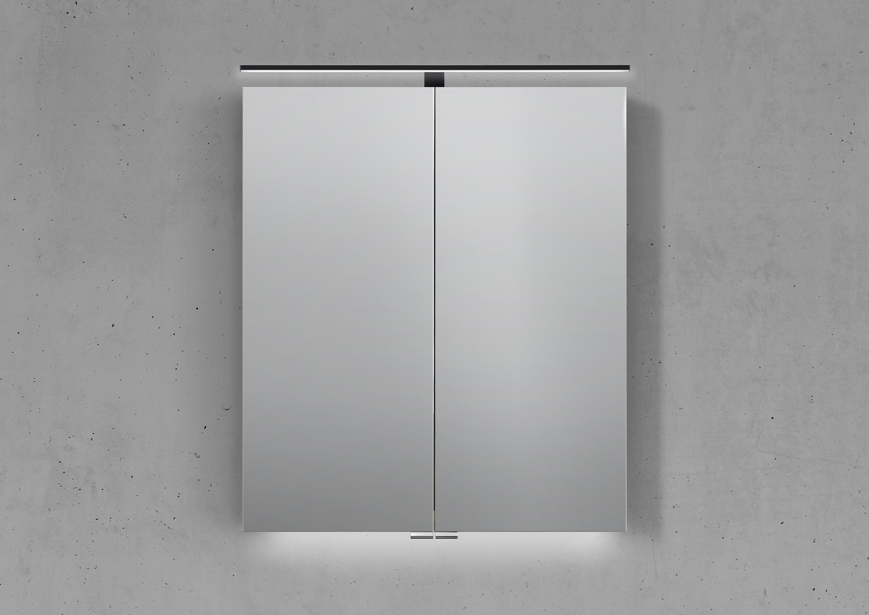 Spiegelschrank 60 cm mit MULTI LED Aufsatzleuchte
