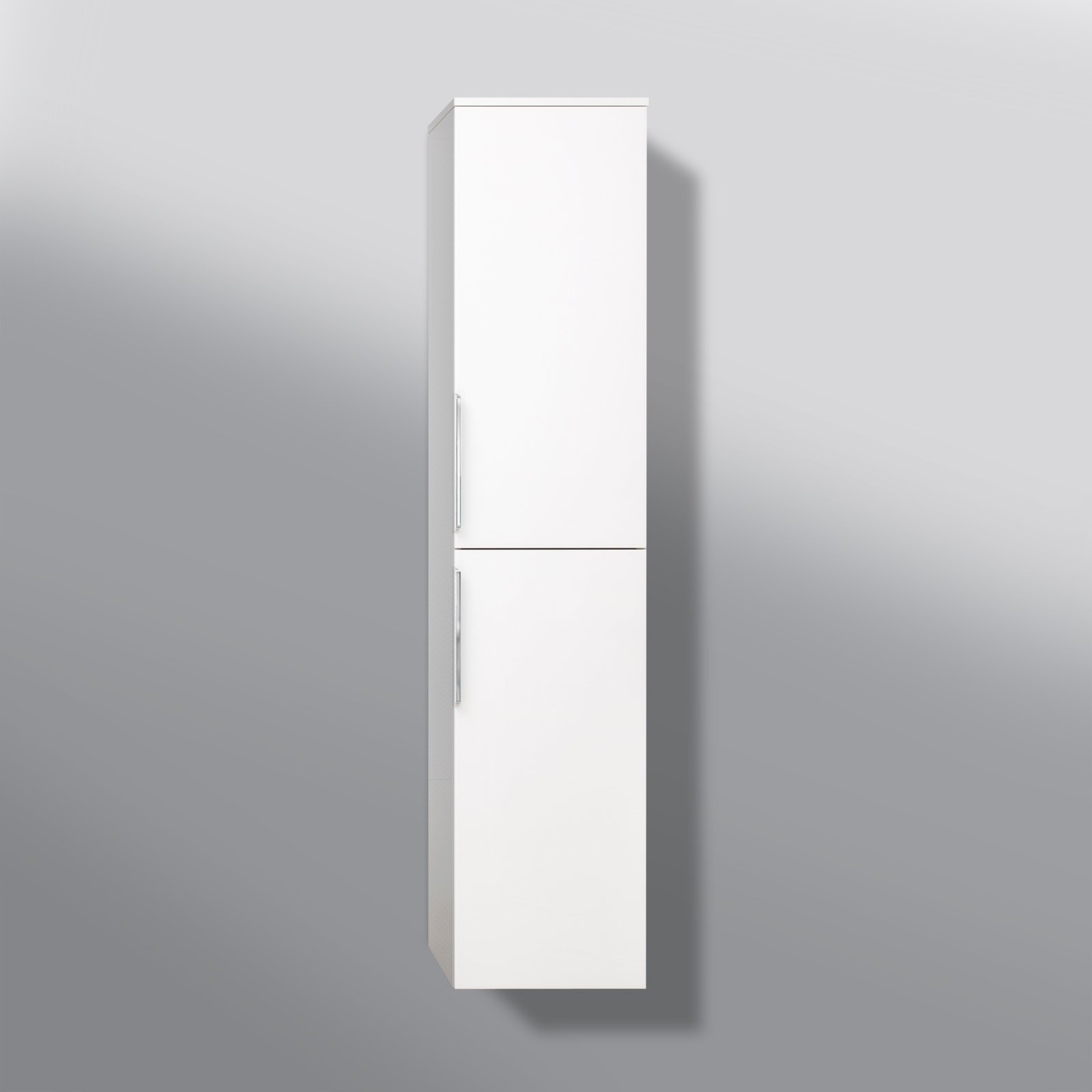 Bad Hochschrank, Seitenschrank H/B/T: 161,6/40/32,5cm, weiß hochglanz, Griffleiste