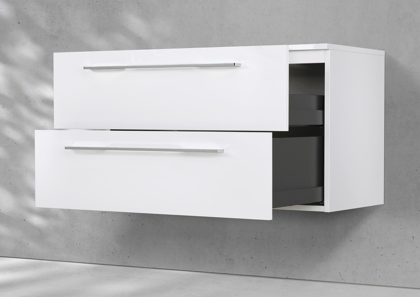 Universal Waschtischunterschrank Intarbad Deluxe+ nach Maß mit 2 Auszügen inkl. Kosmetikeinsatz