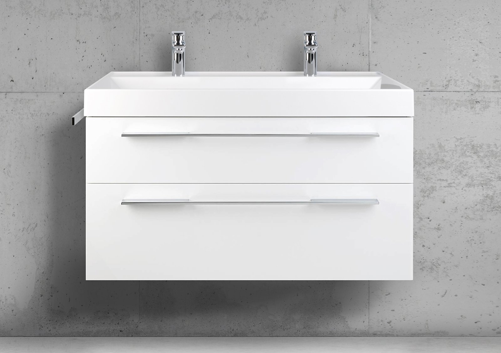 Badmöbel Set 100 cm Doppelwaschbecken mit Unterschrank, Waschtisch Set, Intarbad BELLA