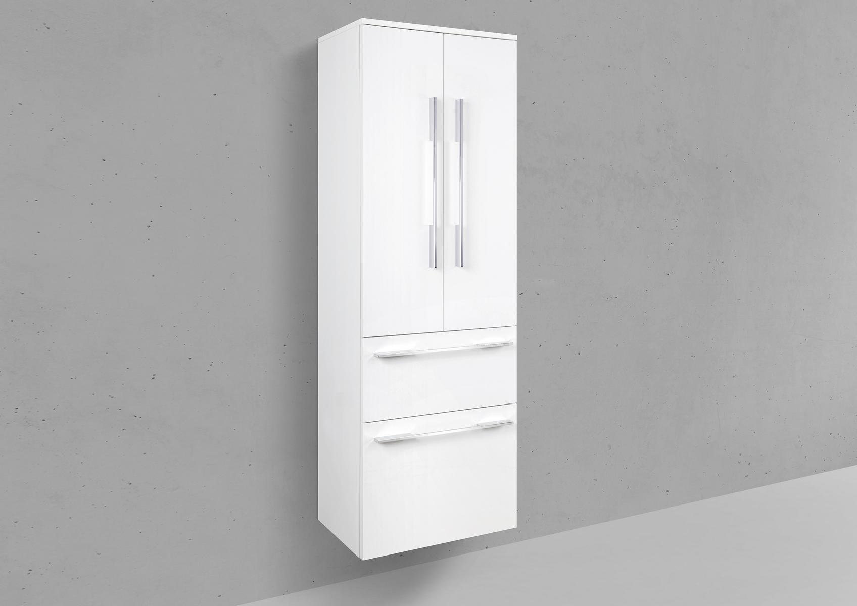 Seitenschrank/Hochschrank nach Maß 1x Doppeltür & 2x Auszüge mit Bügelgriff nach Wahl
