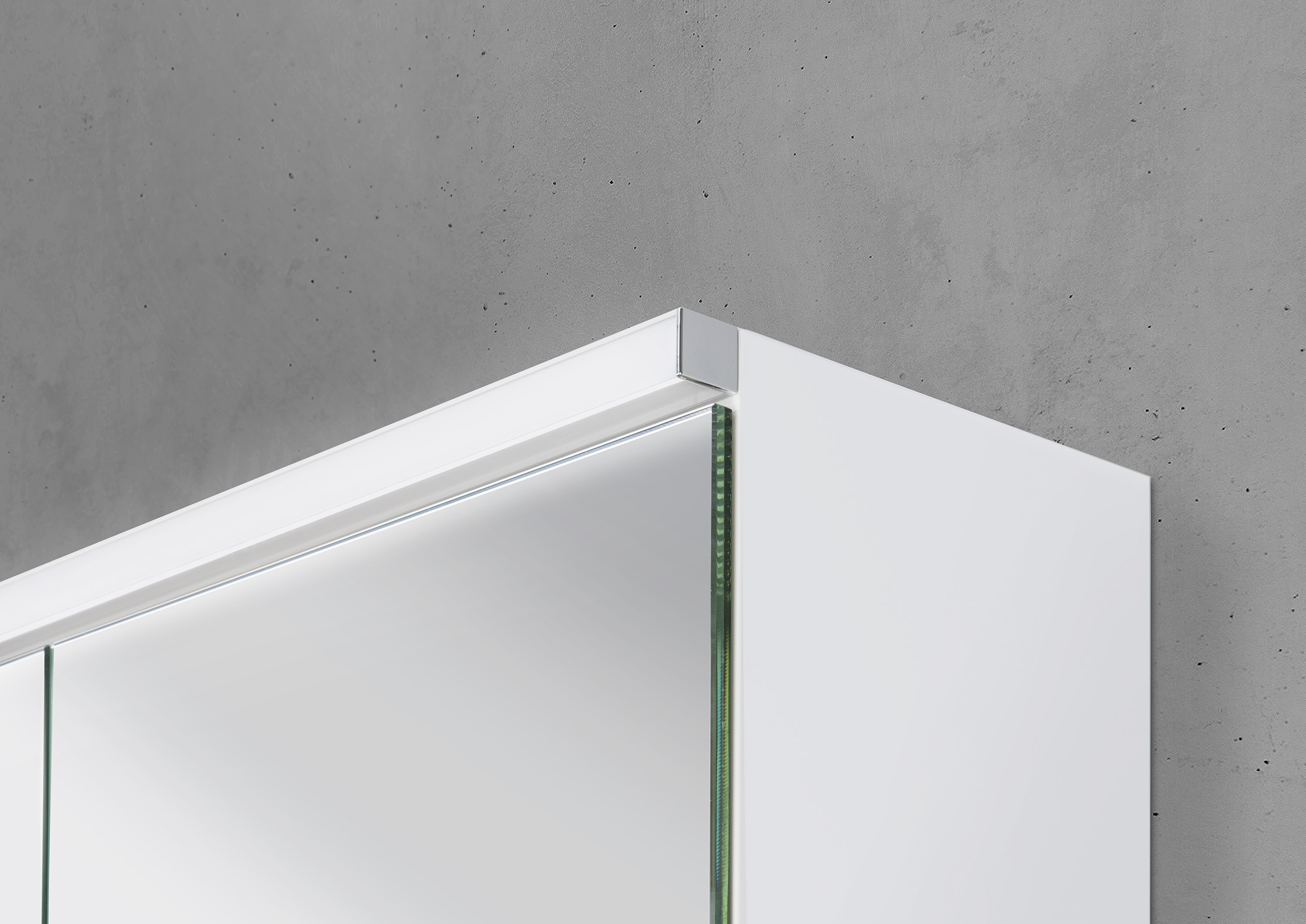 Spiegelschrank 100 cm 3 türig mit integrierter MULTI Light LED Beleuchtung Doppelspiegeltüren 