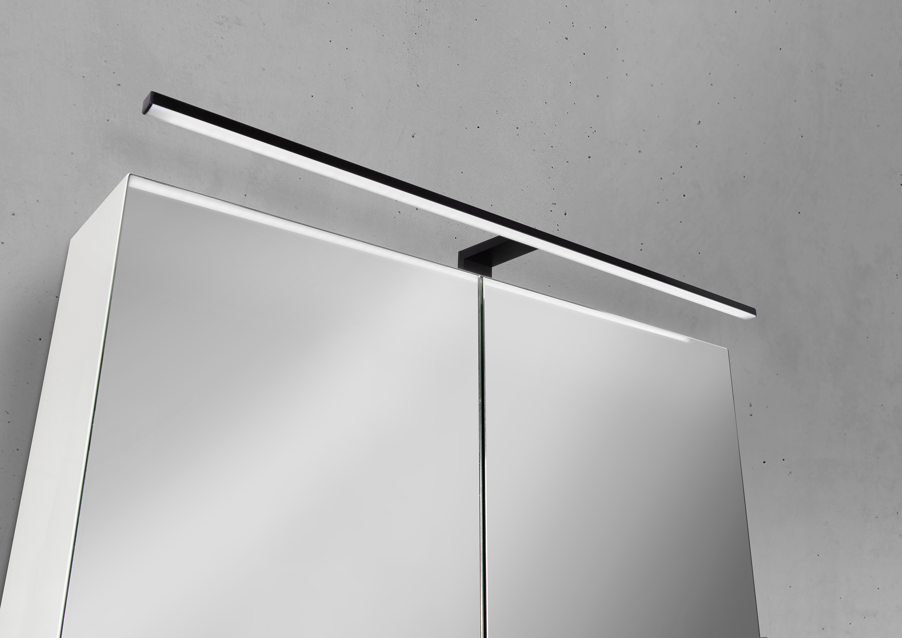 Saphir - Badmöbelset 60 cm mit Glaswaschbecken, Unterschrank und Spiegelschrank