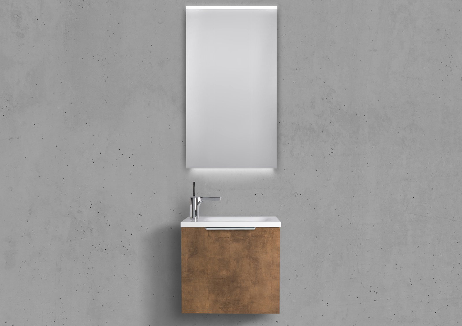 Gäste Badmöbel Set Rimini, Gäste WC, mit Lichtspiegel LED