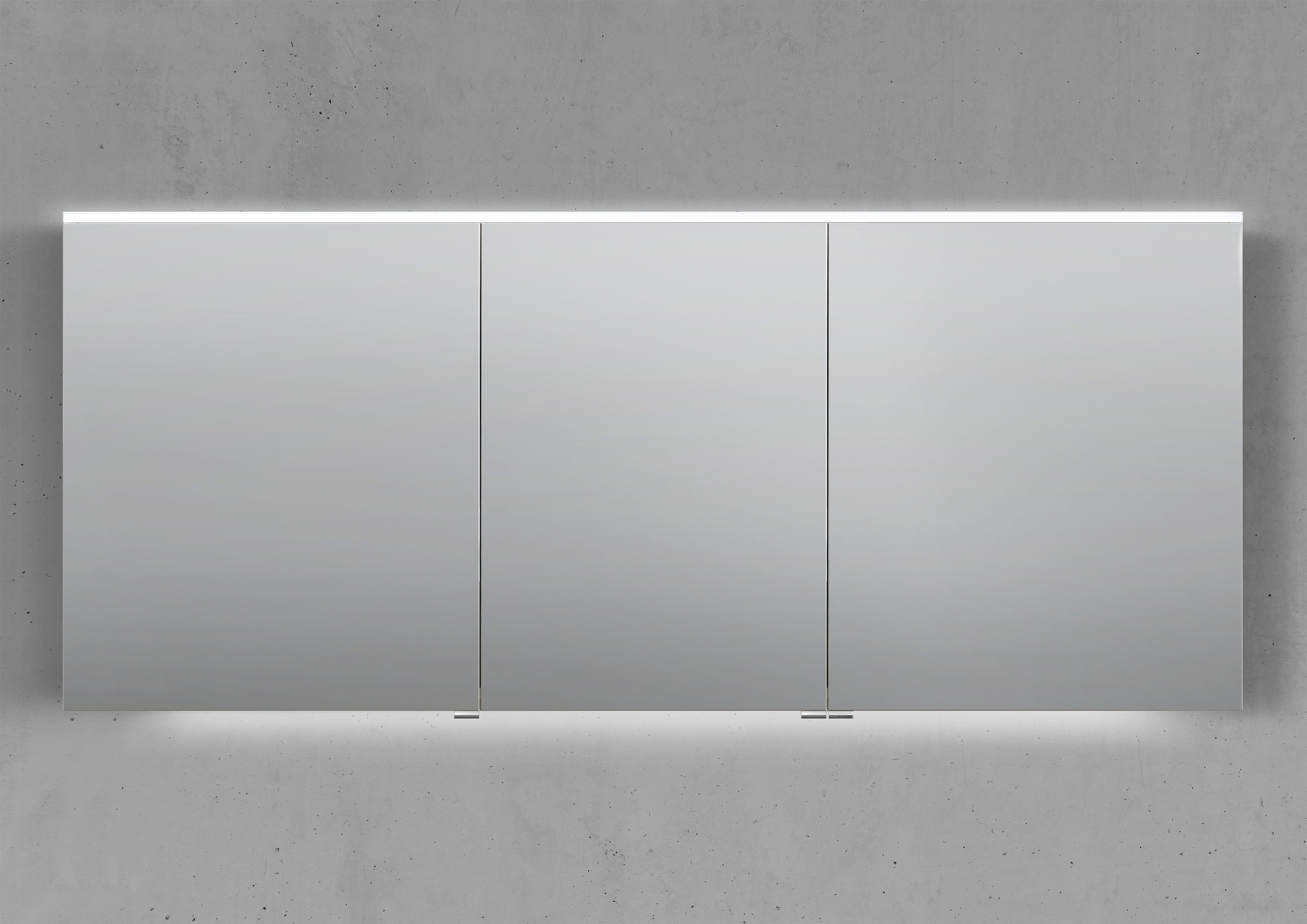 Spiegelschrank 180 cm integrierte Multilight-LED-Beleuchtung Doppelspiegeltüren