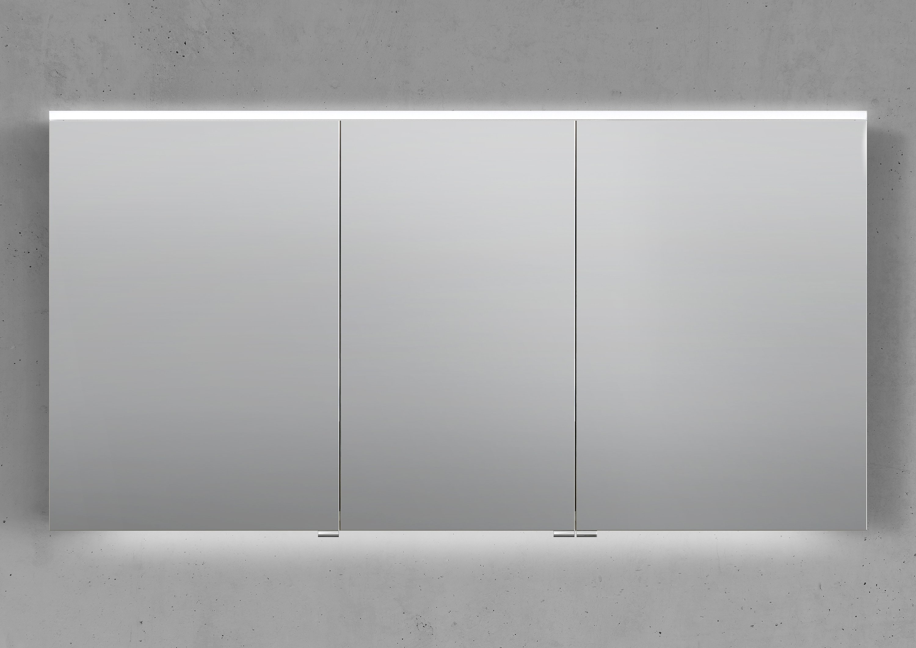 Doppelwaschtisch 140 cm Badmöbel Set SKY, mit Led Spiegelschrank, Weiß Hochglanz Lack