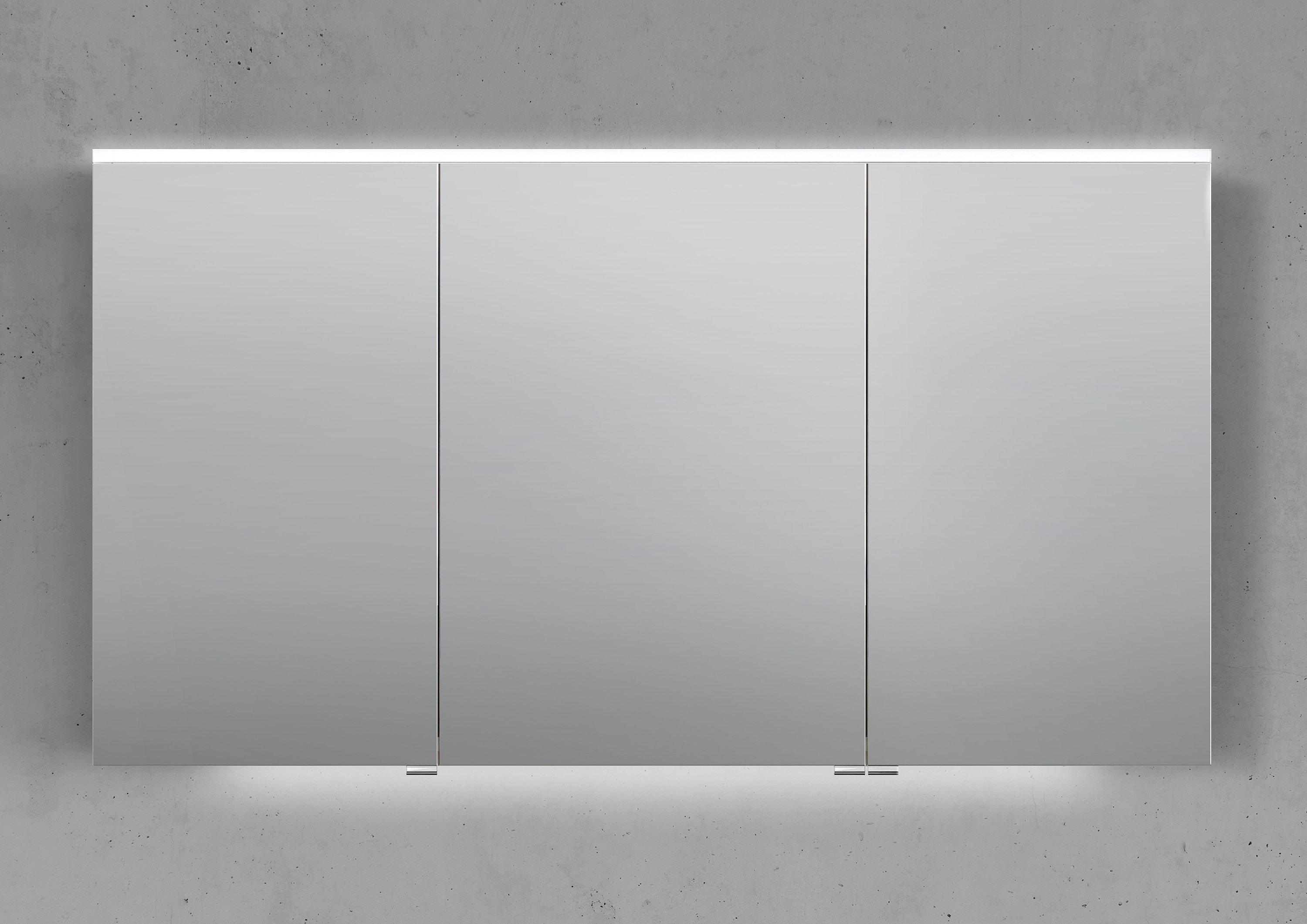 Spiegelschrank 130 cm integrierte MULTI Light LED Beleuchtung Doppelspiegeltüren