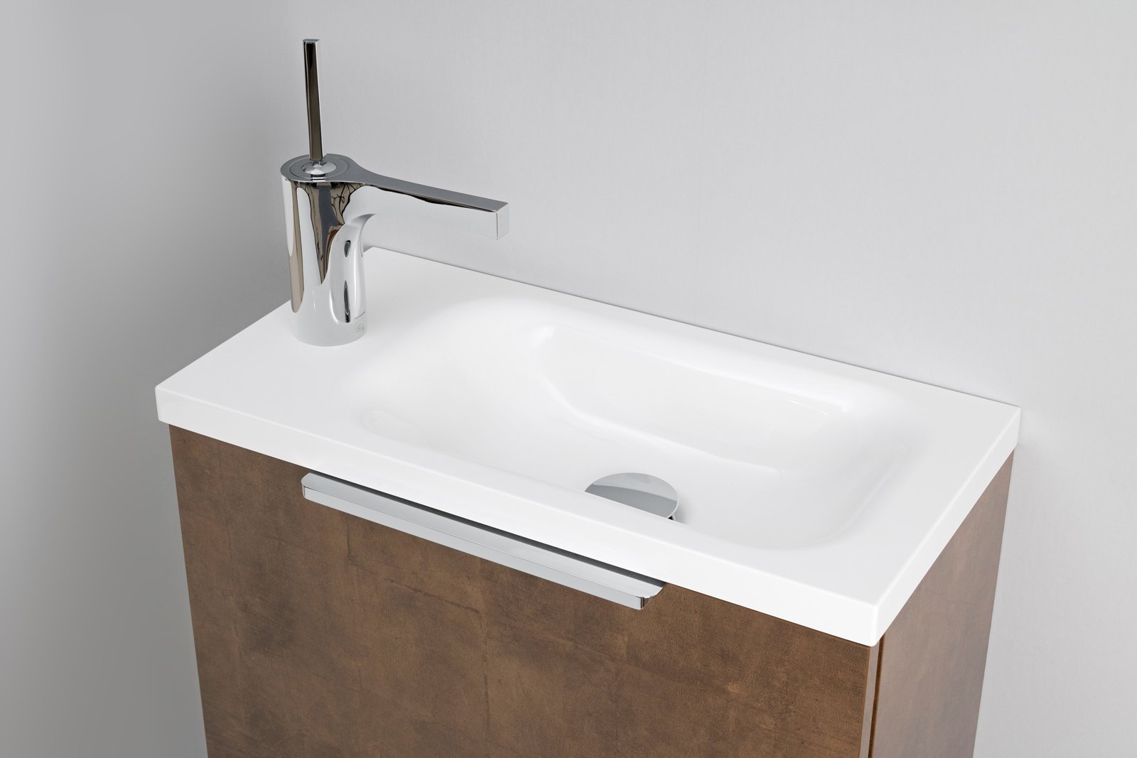 Gäste Badmöbel Set Rimini, Gäste WC, mit Lichtspiegel LED