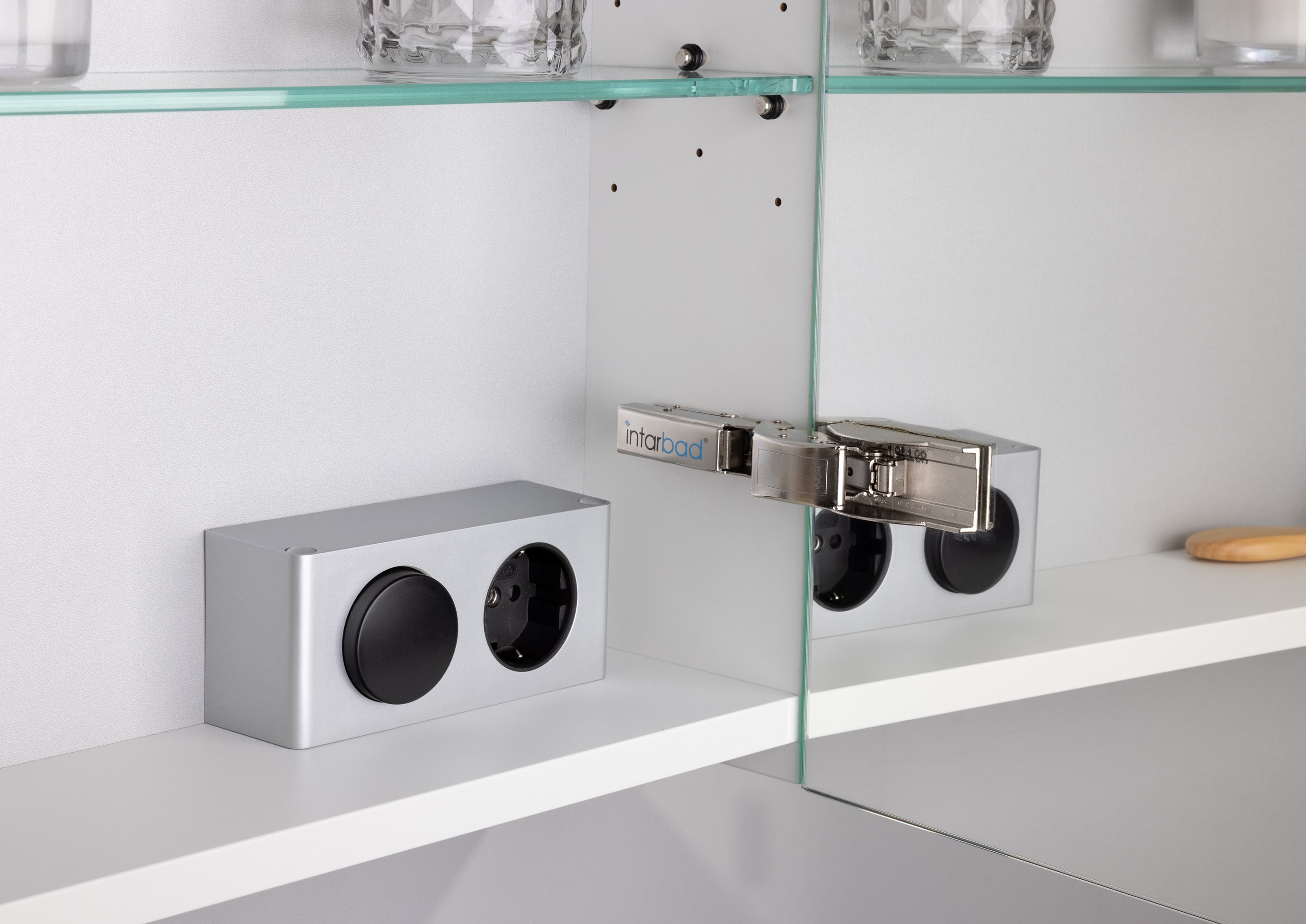 Spiegelschrank 100 cm 3 türig mit integrierter MULTI Light LED Beleuchtung Doppelspiegeltüren 