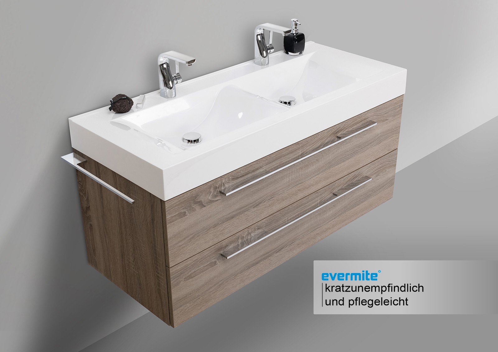 Badmöbel SALERNO 2.0 Doppelwaschtisch Evermite mit Unterschrank 120 cm