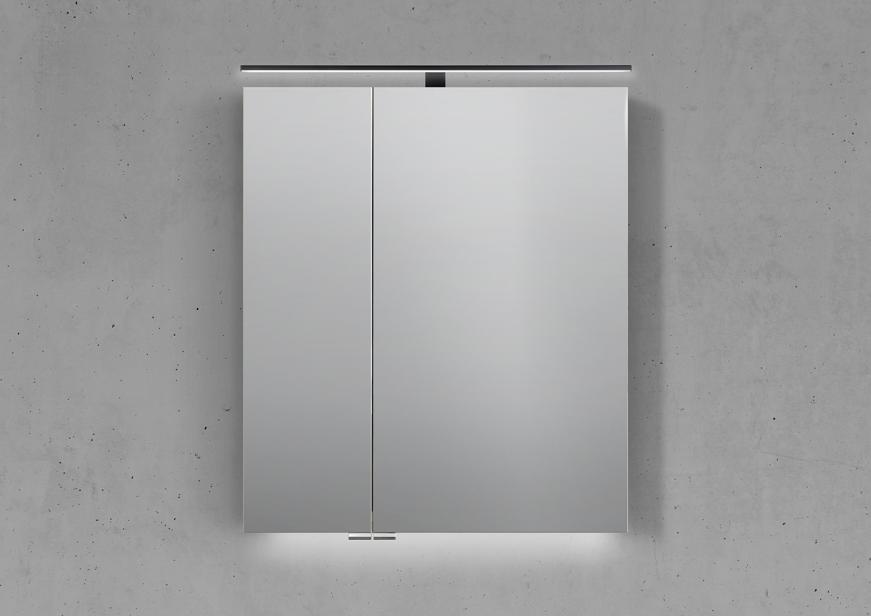 Spiegelschrank 60 cm mit MULTI LED Aufsatzleuchte