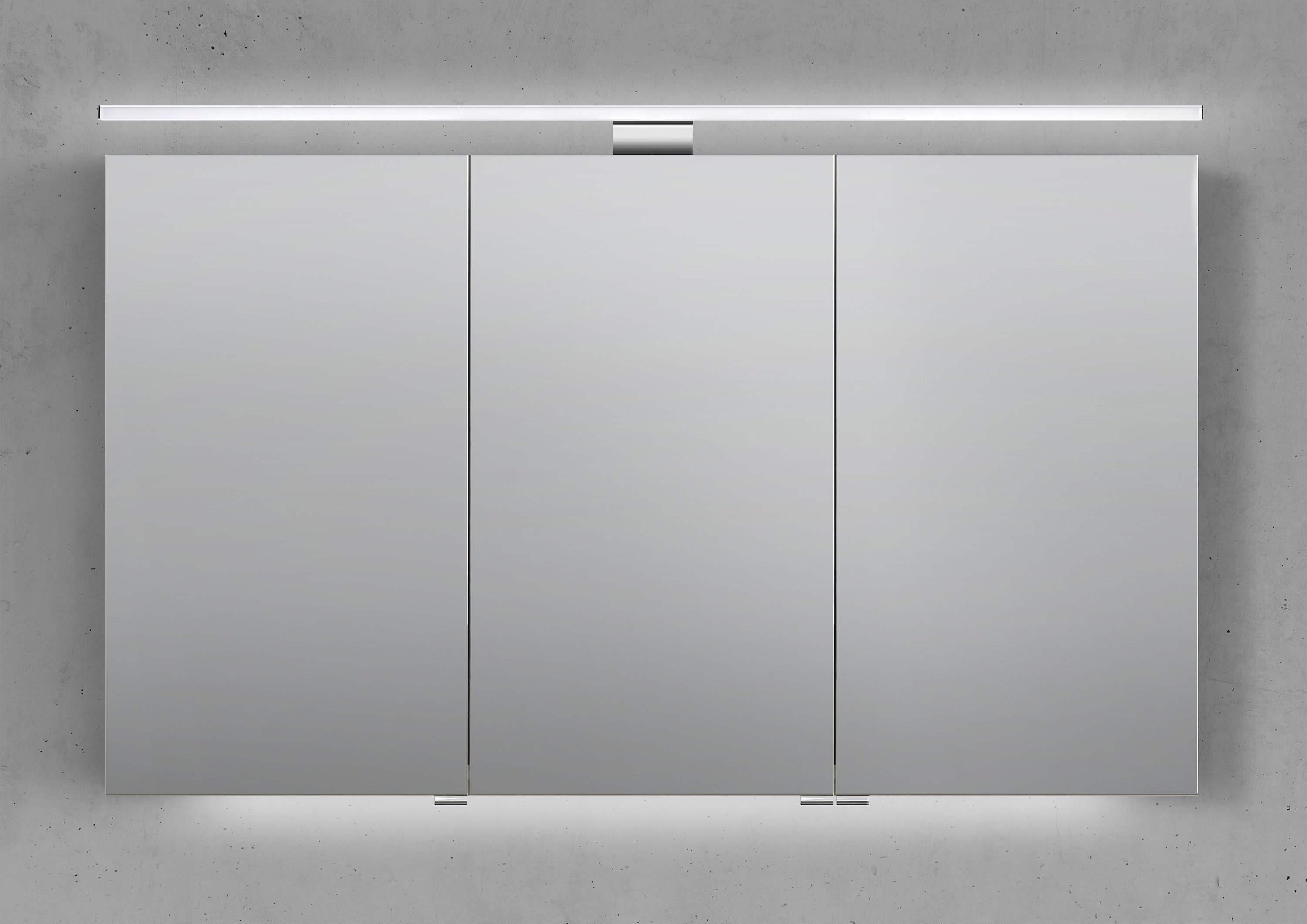 Spiegelschrank 120 cm mit LED Beleuchtung, Doppelspiegeltüren