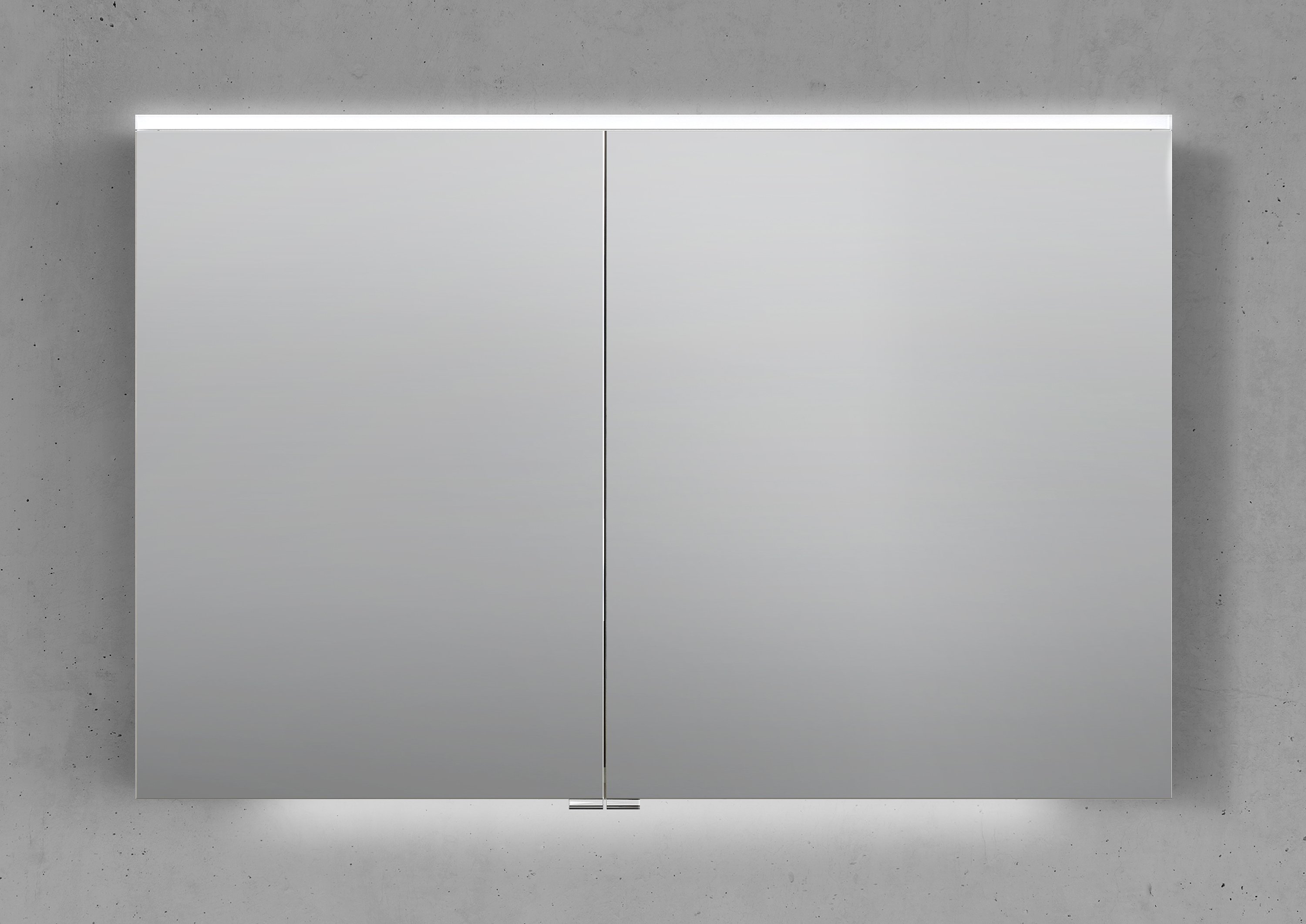 Spiegelschrank 110 cm integrierte MULTI Light LED Beleuchtung Doppelspiegeltüren