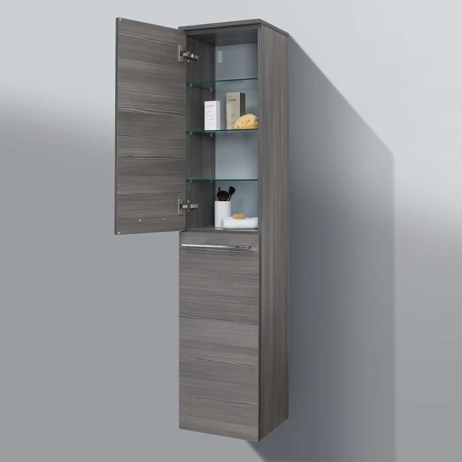 Hochschrank Seitenschrank Bad Maße: H/B/T 161,6/40/32,5 cm vormontiert