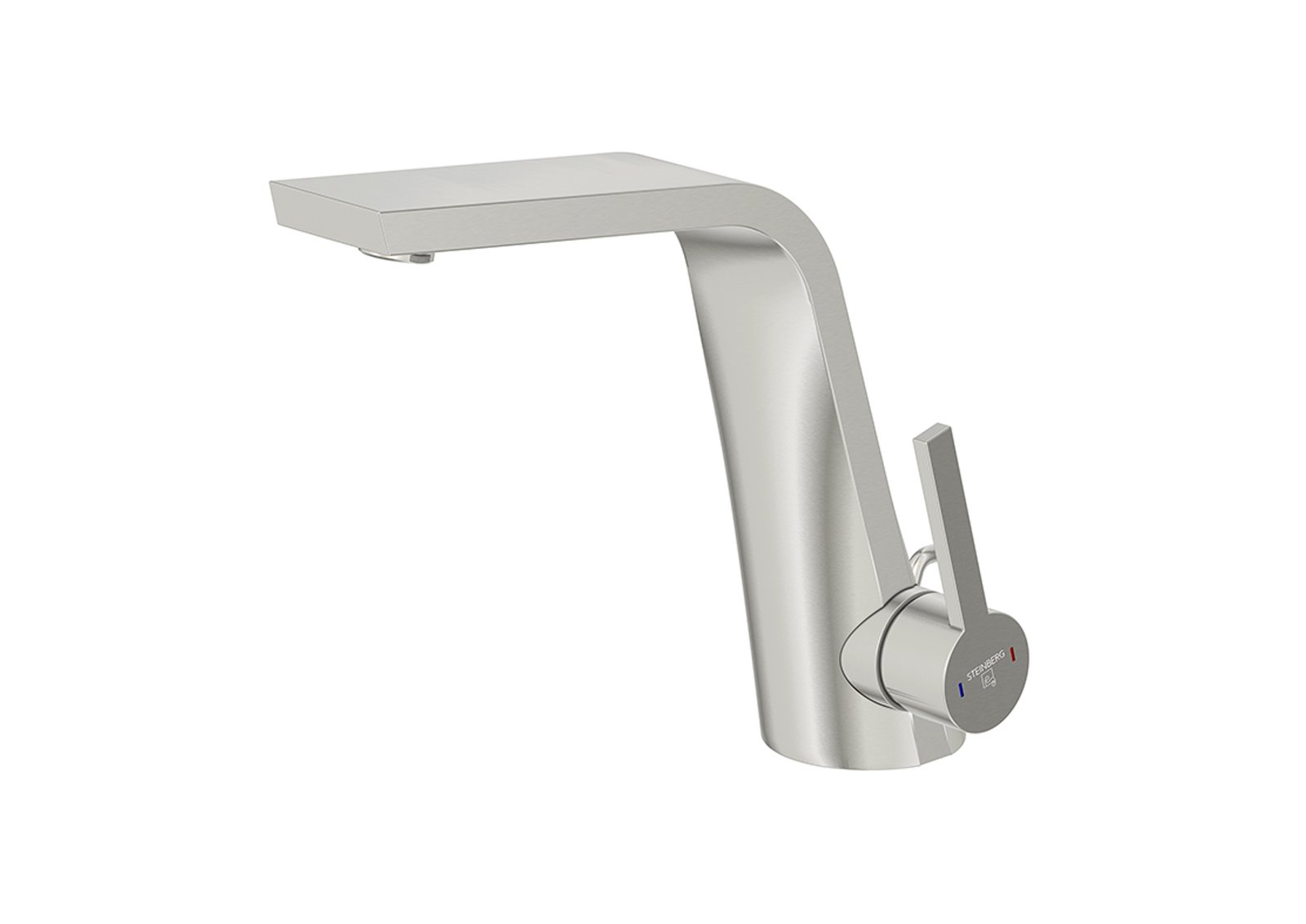 Steinberg Serie 260 Waschtisch-Einhebelmischer mit Ablaufgarnitur, Farbe Brushed Nickel