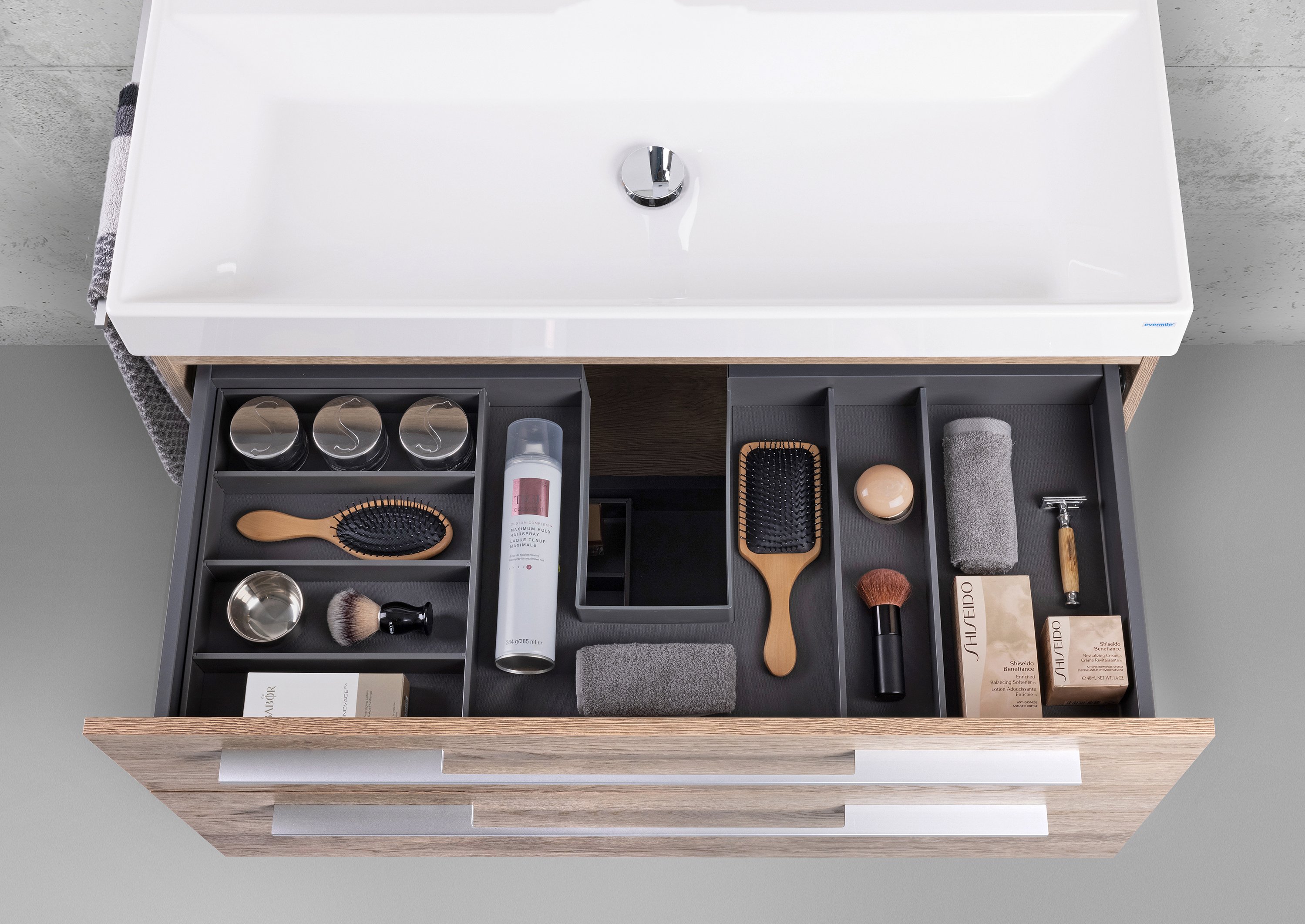 Badmöbel Set 100 cm Doppelwaschbecken mit Unterschrank, Waschtisch Set, Intarbad BELLA