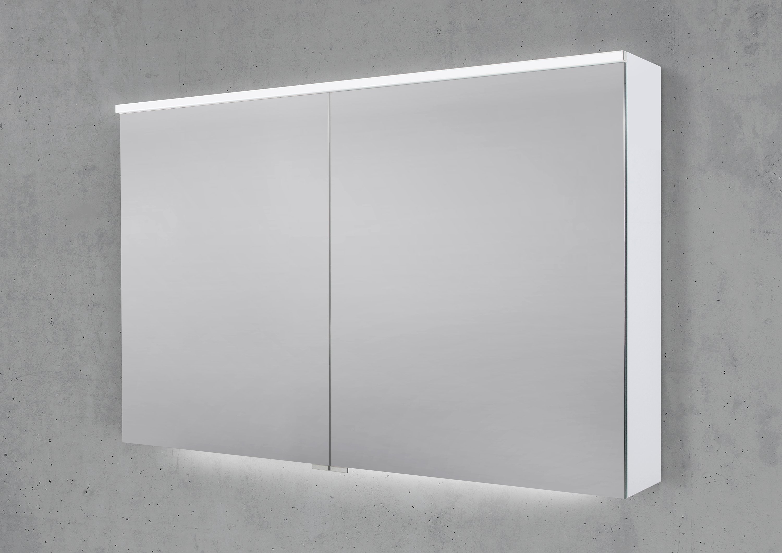 Spiegelschrank 110 cm integrierte MULTI Light LED Beleuchtung Doppelspiegeltüren