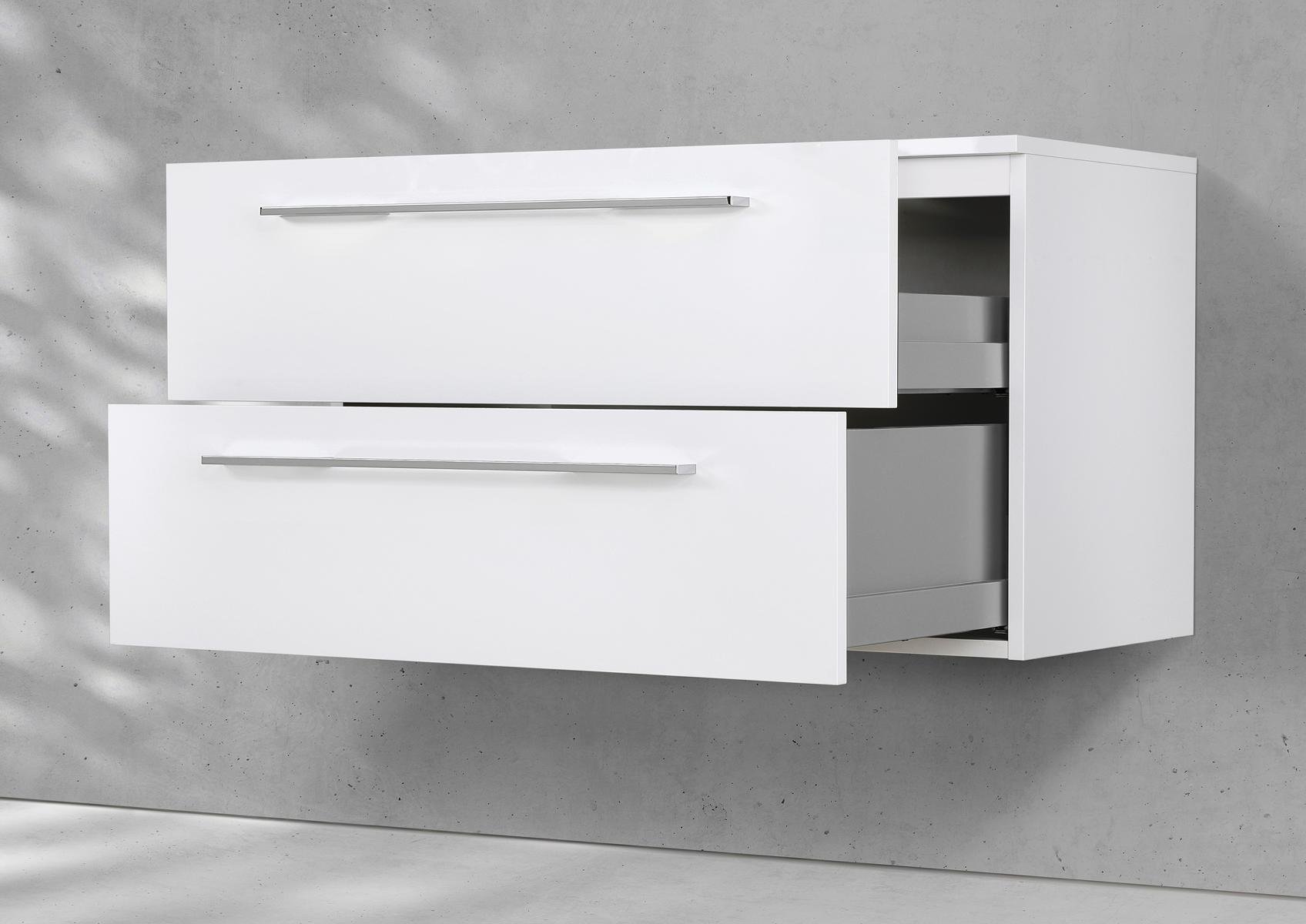Universal Waschtischunterschrank Intarbad Permium+ nach Maß mit 2 Auszügen inkl. Kosmetikeinsatz