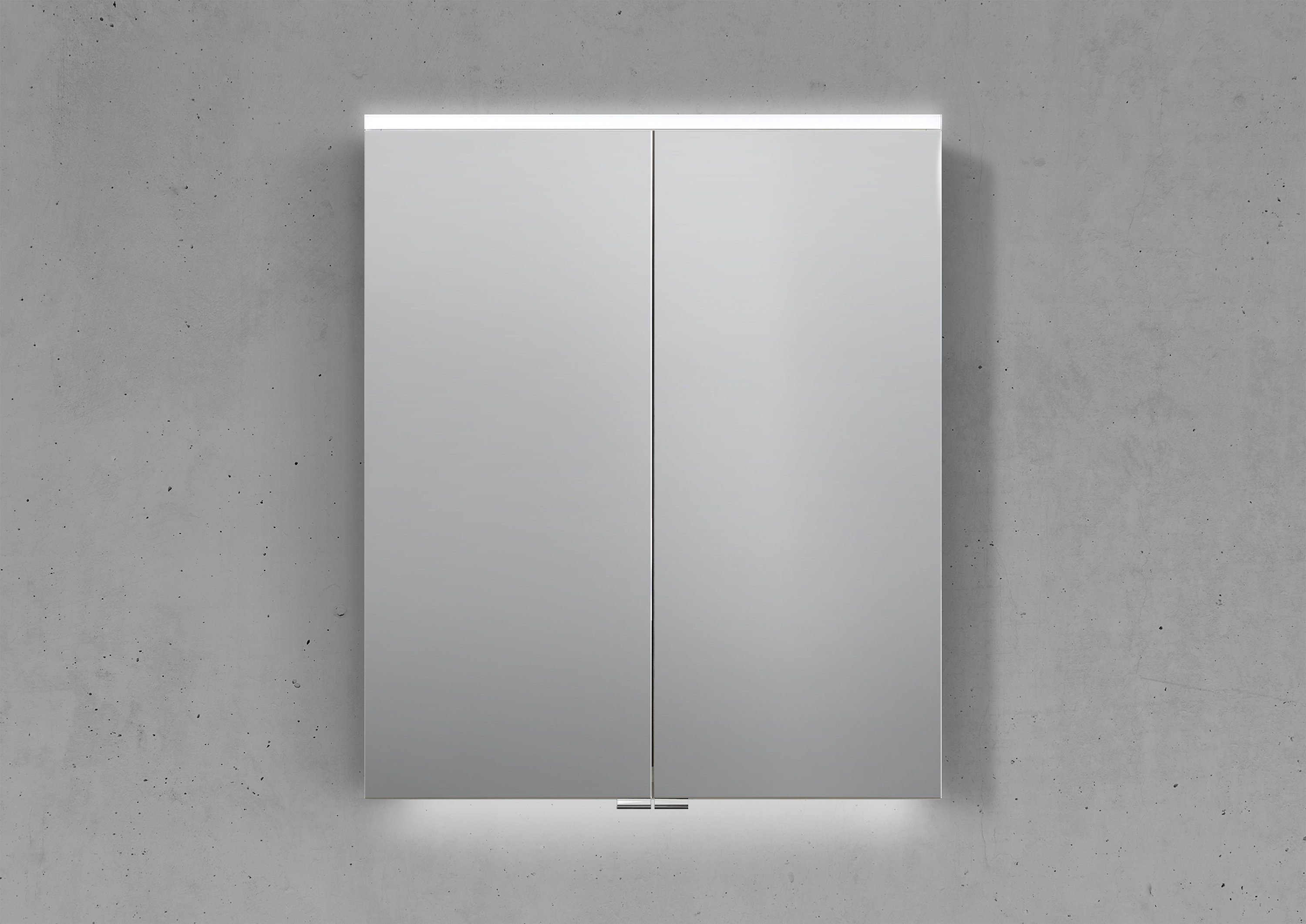 Spiegelschrank 60 cm integrierte MULTI Light LED Beleuchtung Doppelspiegeltüren