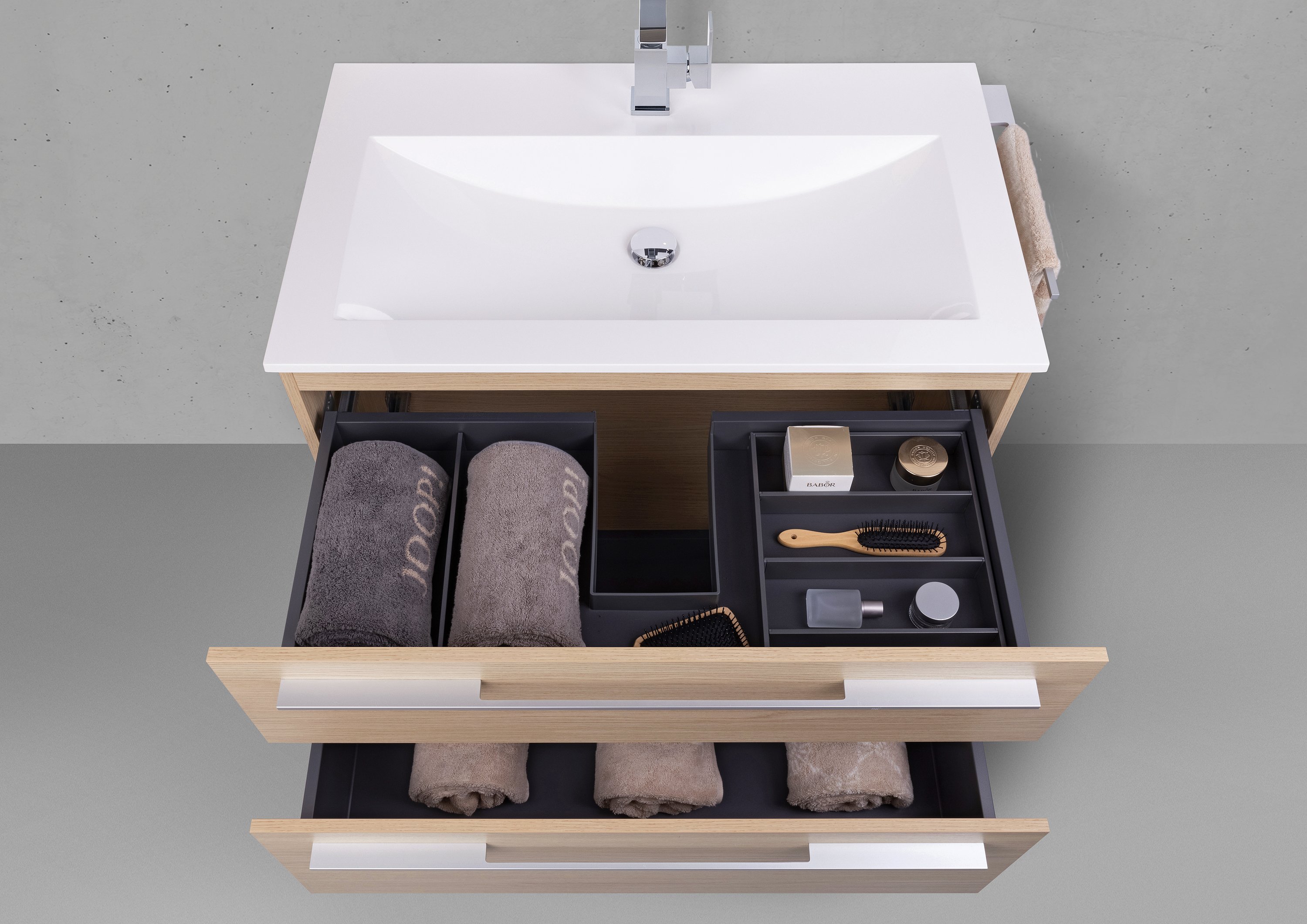 Badmöbel Set Valenta 90 cm, Unterschrank + Evermite Waschtisch