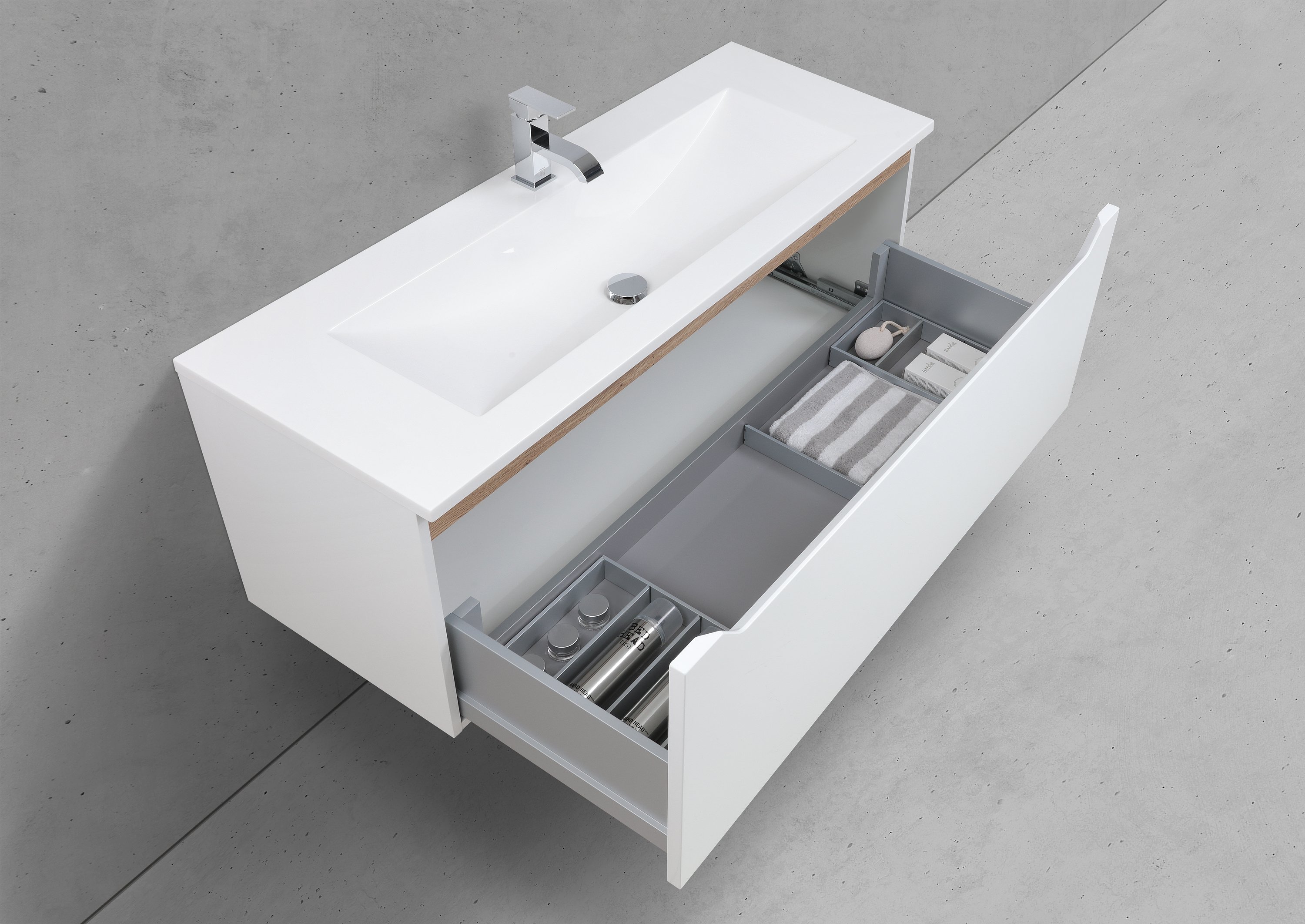 Badmöbel Set 120 cm Waschtisch mit Unterschrank grifflos