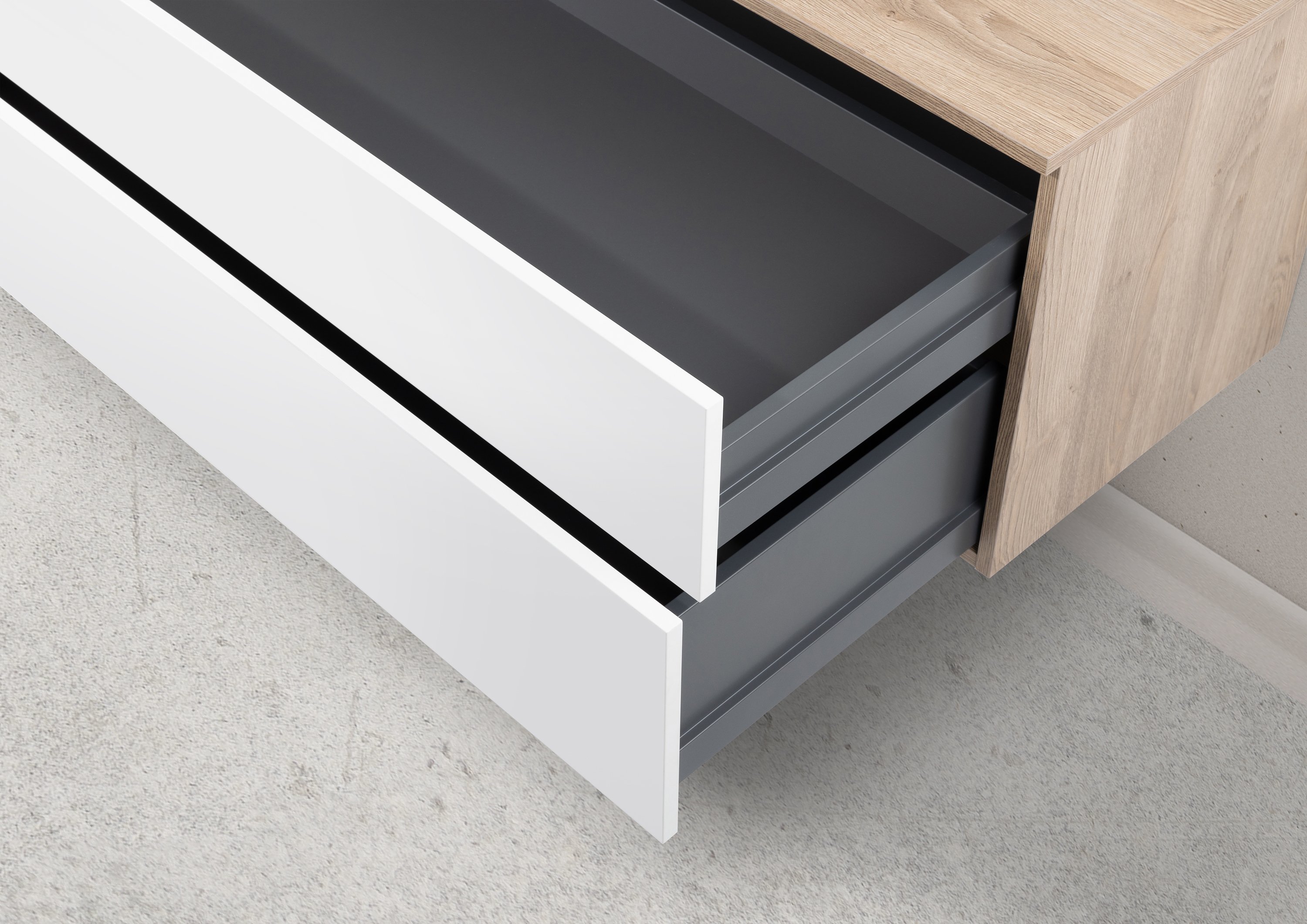 Sideboard, Kommode nach Maß, 2x Auszüge mit Softclose, Grifflos Push to Open