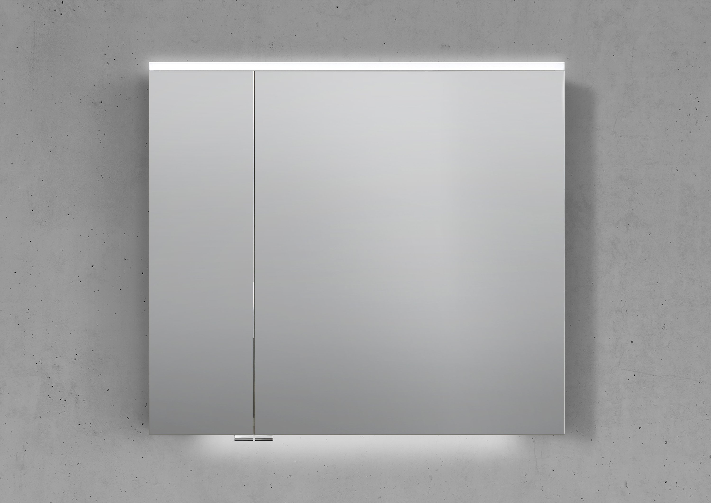 Spiegelschrank 80 cm integrierte MULTI Light LED Beleuchtung Doppelspiegeltüren