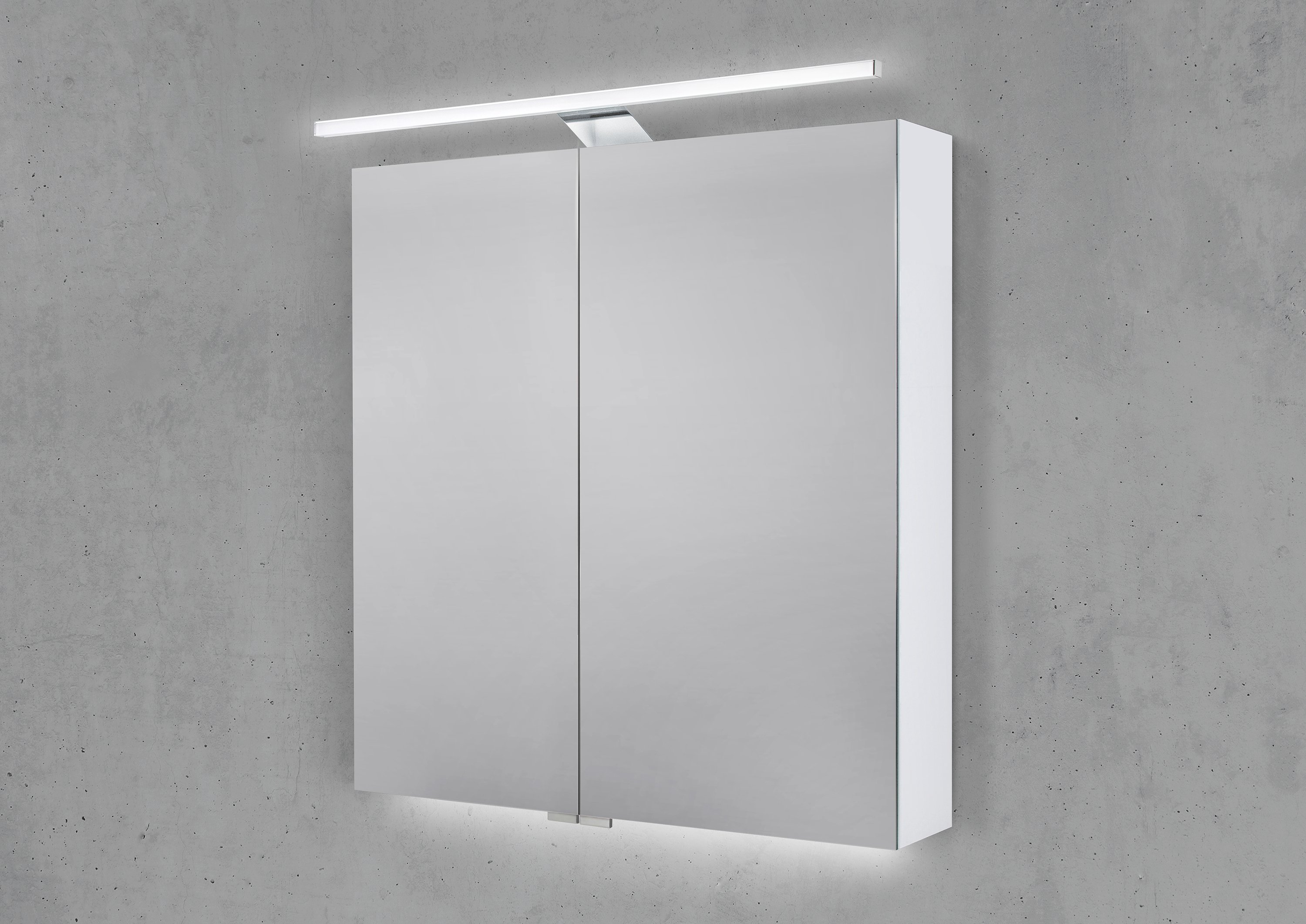 Spiegelschrank 70 cm mit MULTI Light LED Beleuchtung, Doppelspiegeltüren