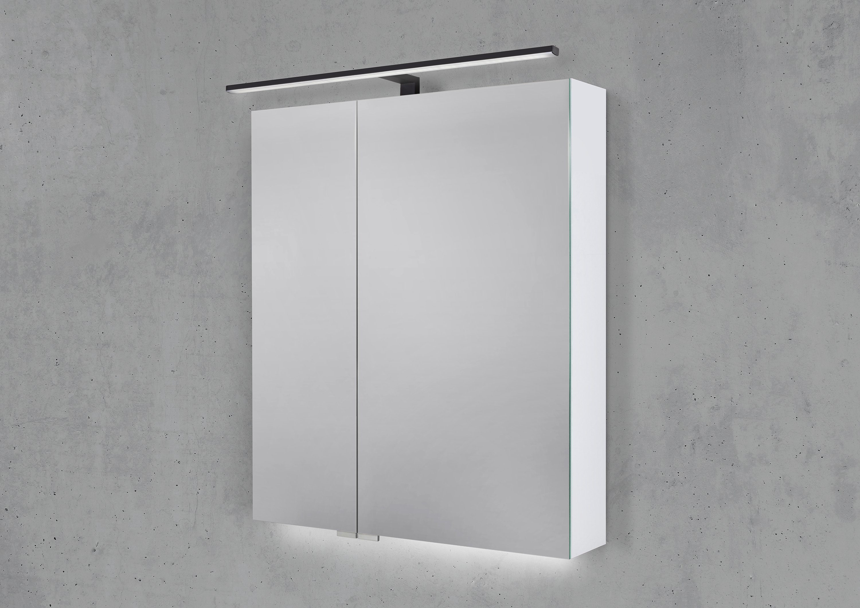 Spiegelschrank 60 cm mit MULTI LED Aufsatzleuchte