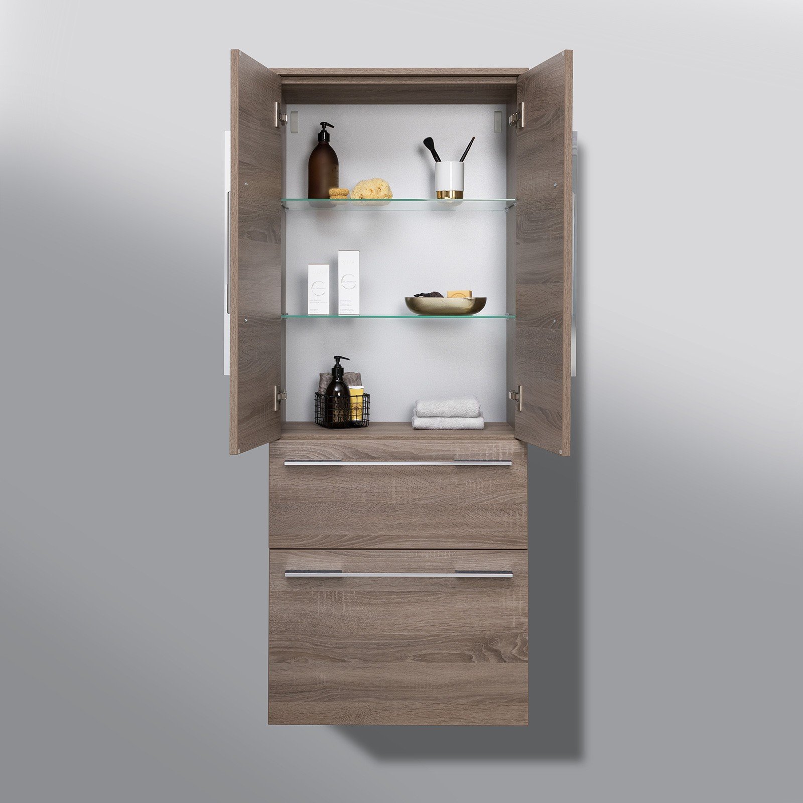 Bad Hochschrank Seitenschrank Maße: H/B/T 151,6/60/32,5cm komplett vormontiert