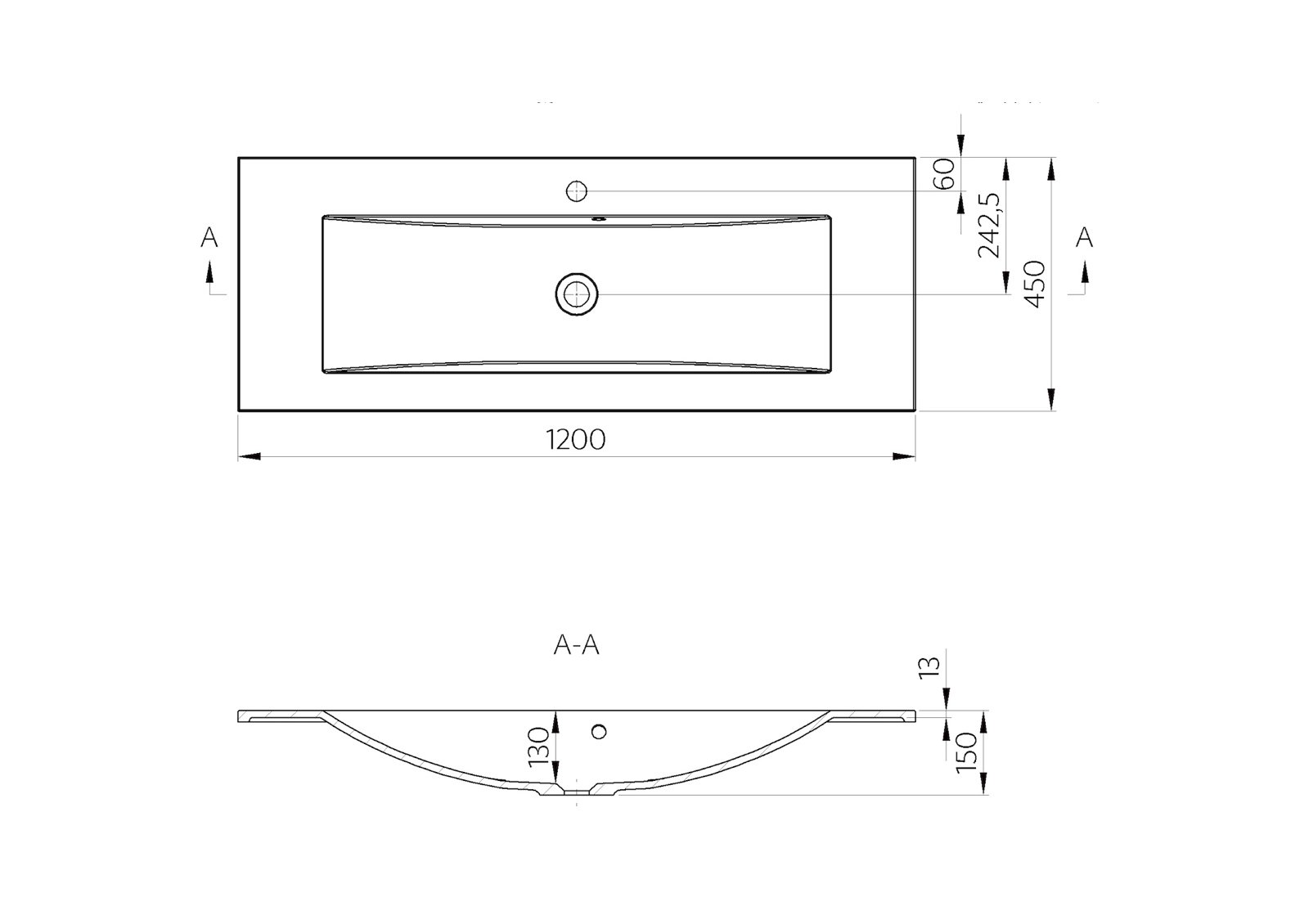 Badmöbel Set 120 cm Waschtisch mit Unterschrank grifflos