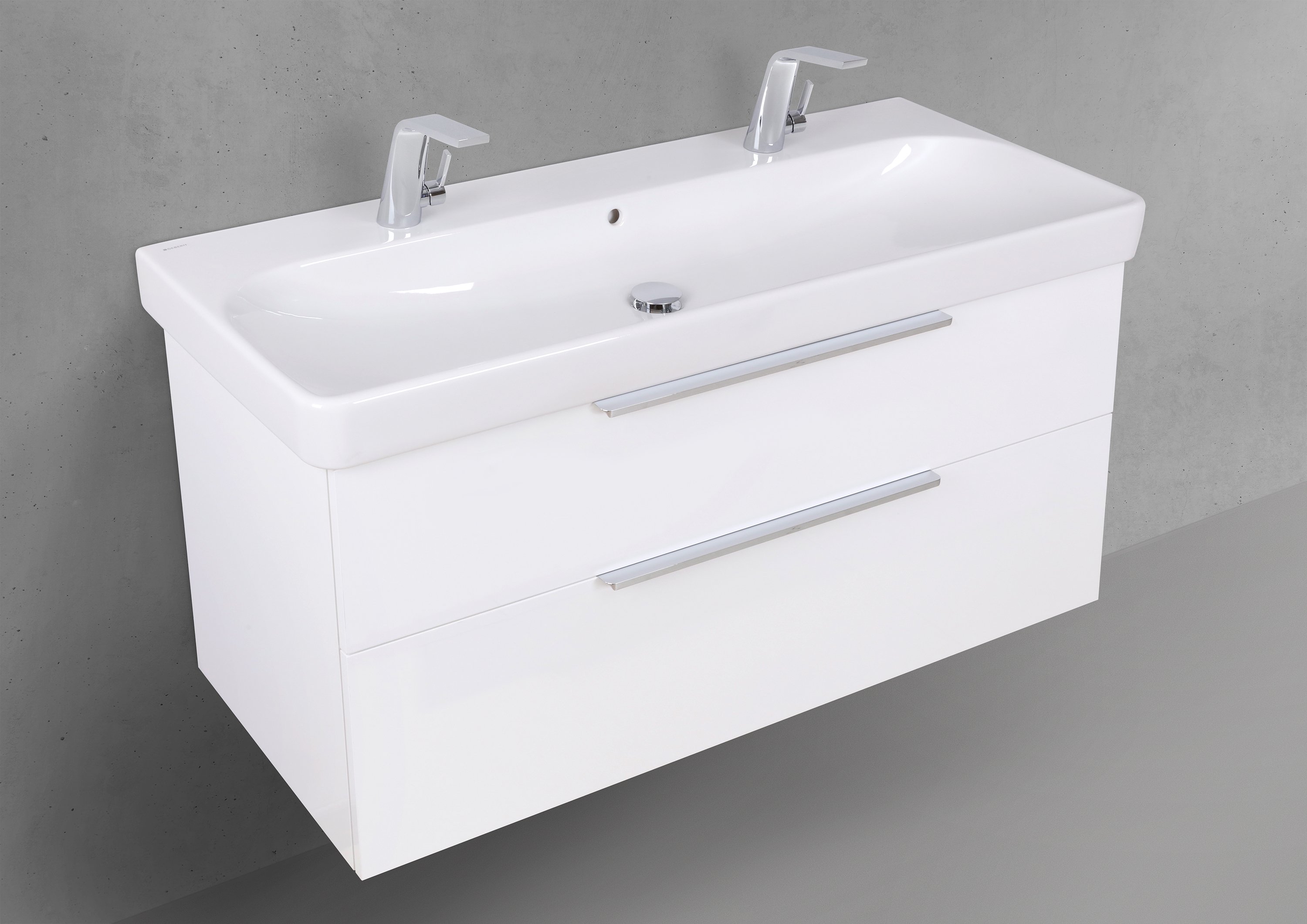 Geberit Smyle Square Waschtisch 120 cm mit Unterschrank, Badmöbel Shape
