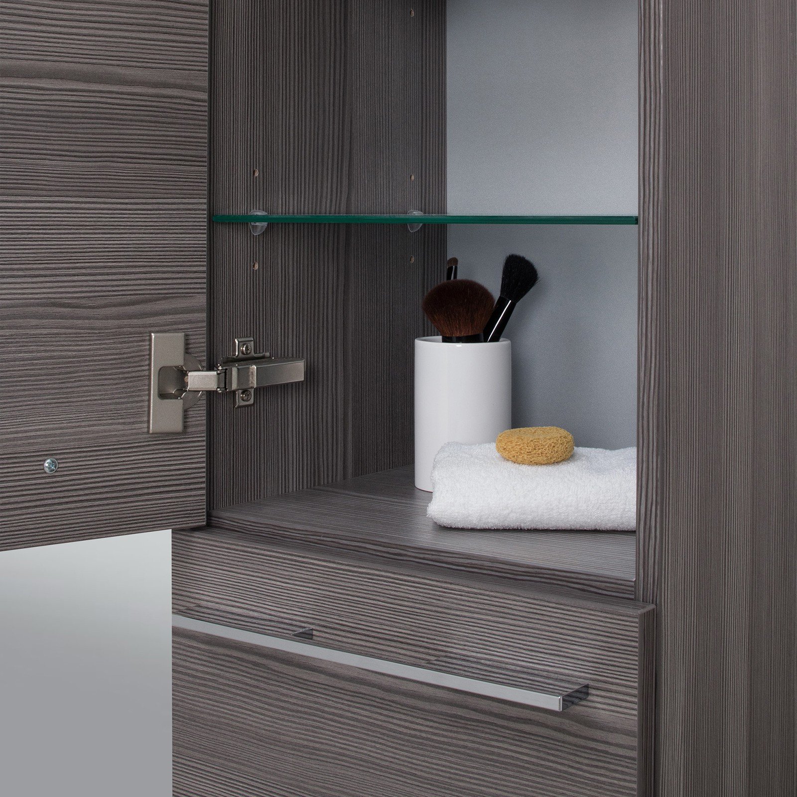 Hochschrank Seitenschrank Bad Maße: H/B/T 161,6/40/32,5 cm vormontiert