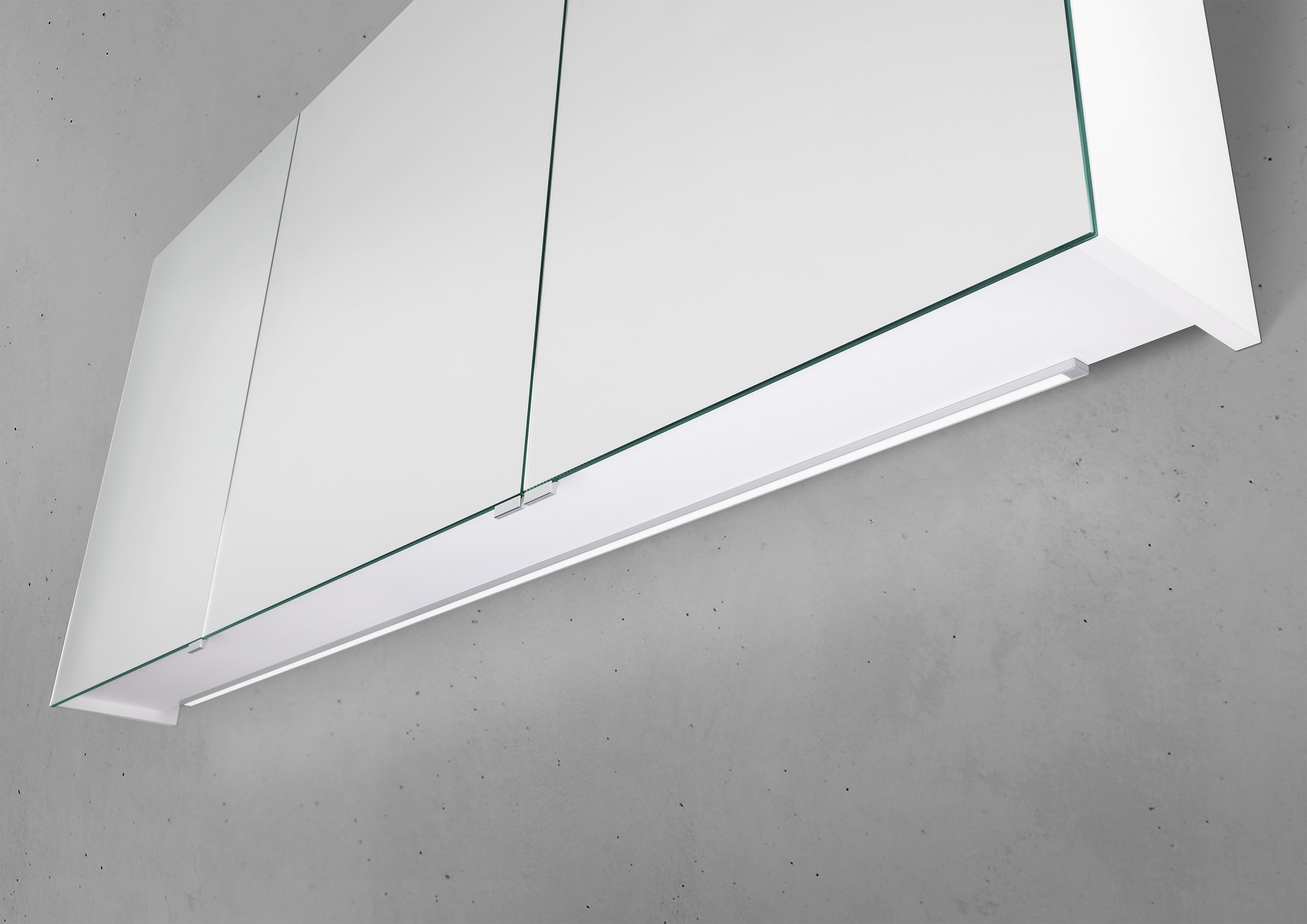 Doppelwaschtisch 140 cm Badmöbel Set SKY, mit Led Spiegelschrank, Weiß Hochglanz Lack