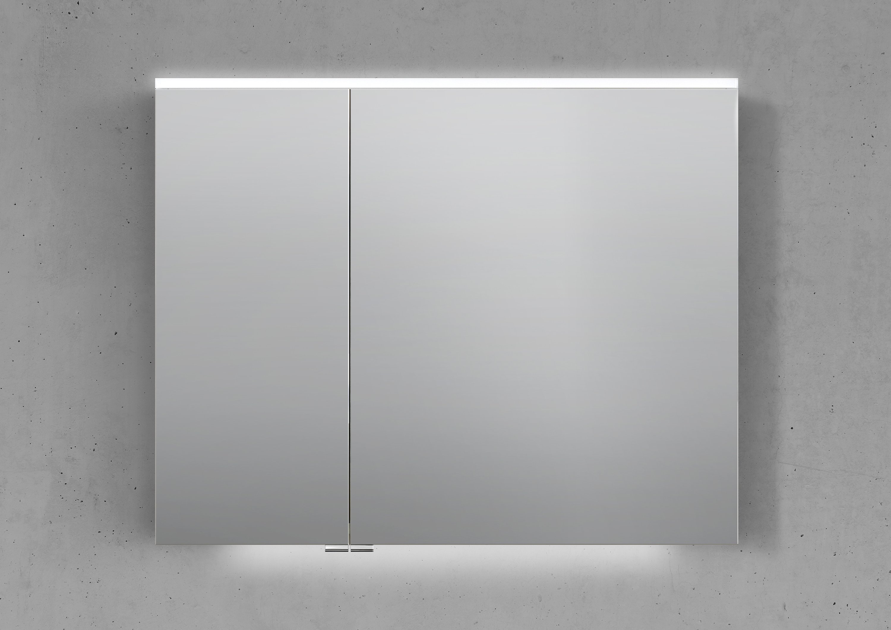 Spiegelschrank 90 cm integrierte MULTI Light LED Beleuchtung Doppelspiegeltüren