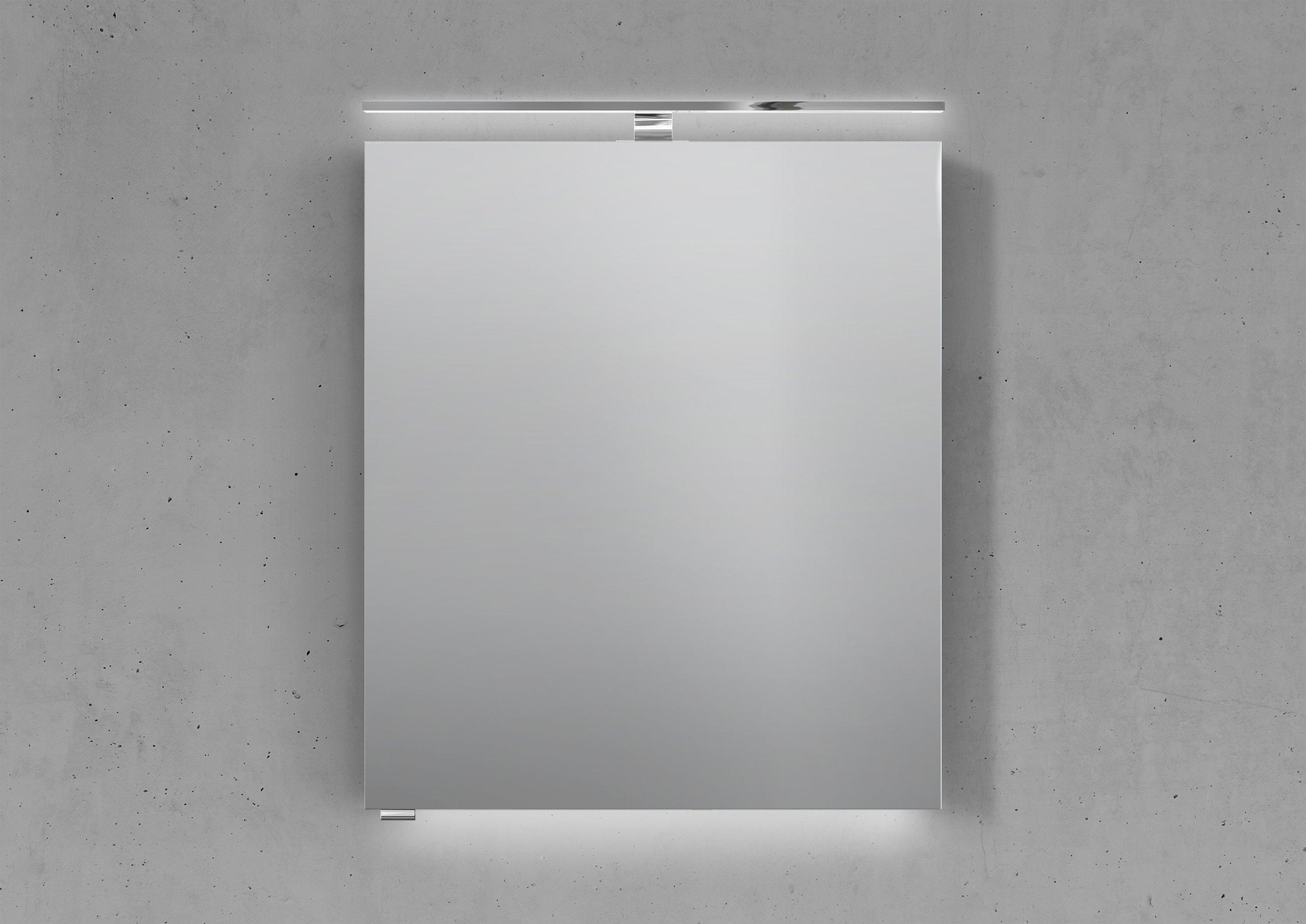 Spiegelschrank 60 cm mit MULTI Light LED Chrom Beleuchtung Doppelspiegeltür