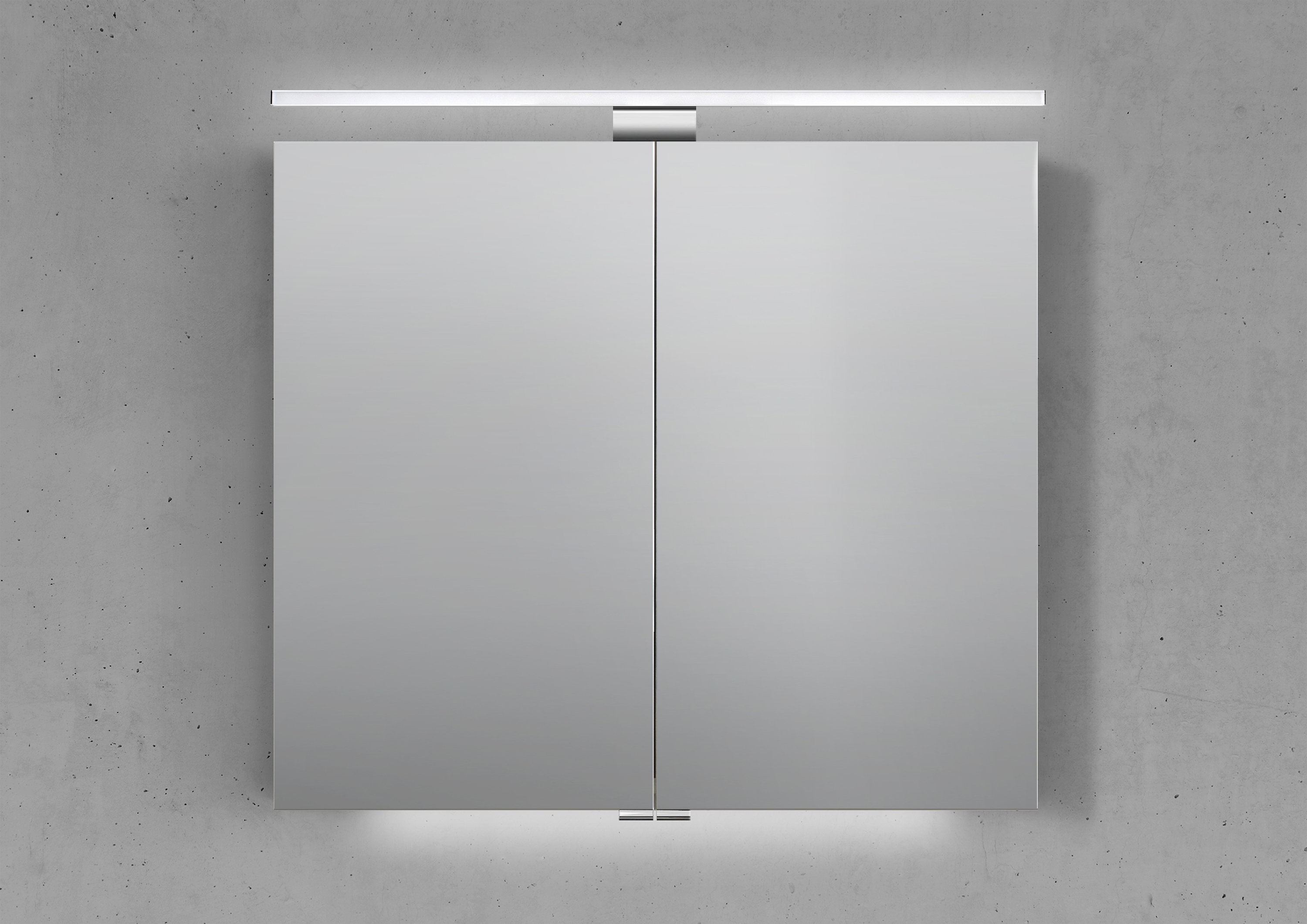 Spiegelschrank 80 cm mit MULTI Light LED Beleuchtung, Doppelspiegeltüren