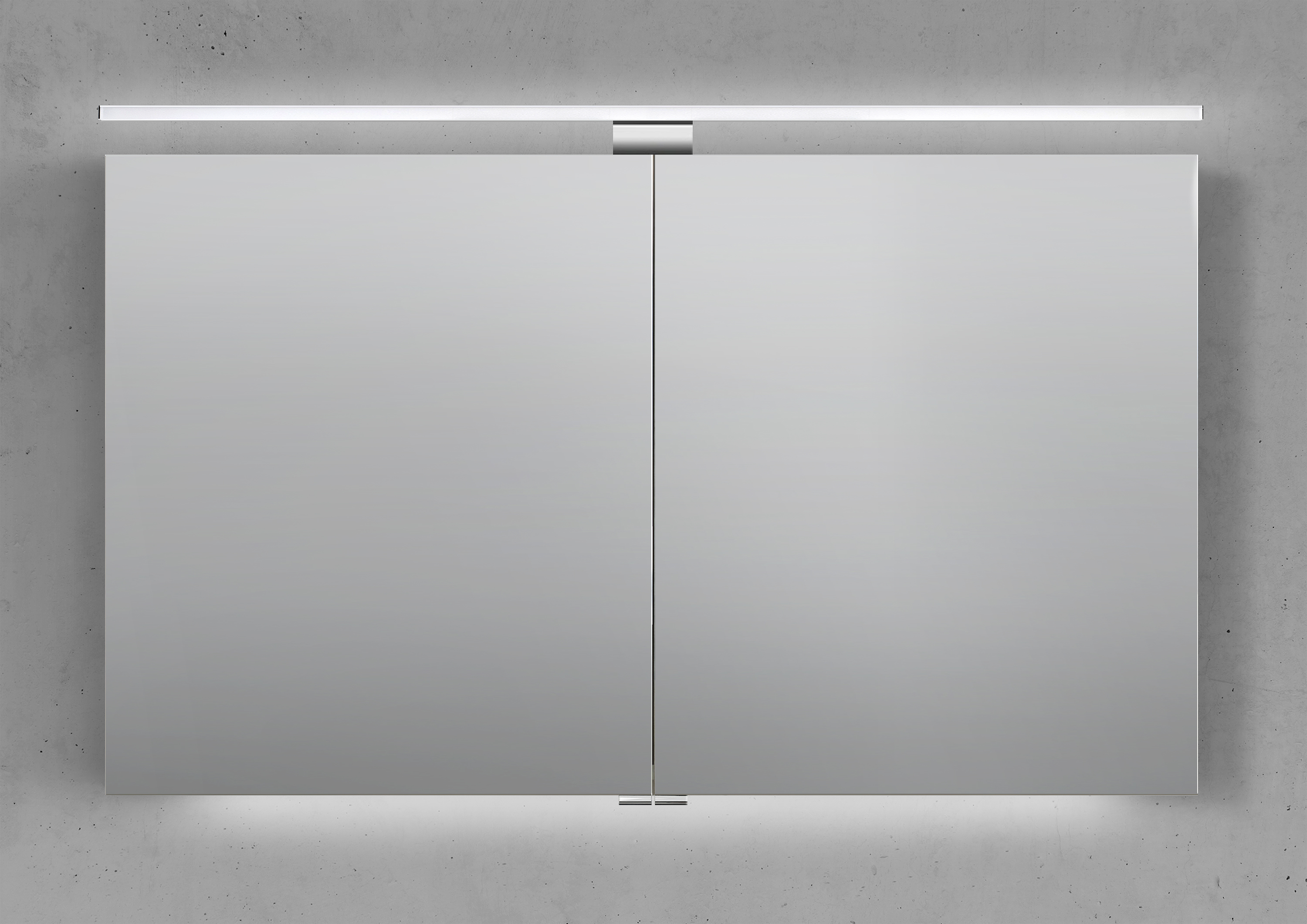 Spiegelschrank 120 cm mit LED Beleuchtung, Doppelspiegeltüren