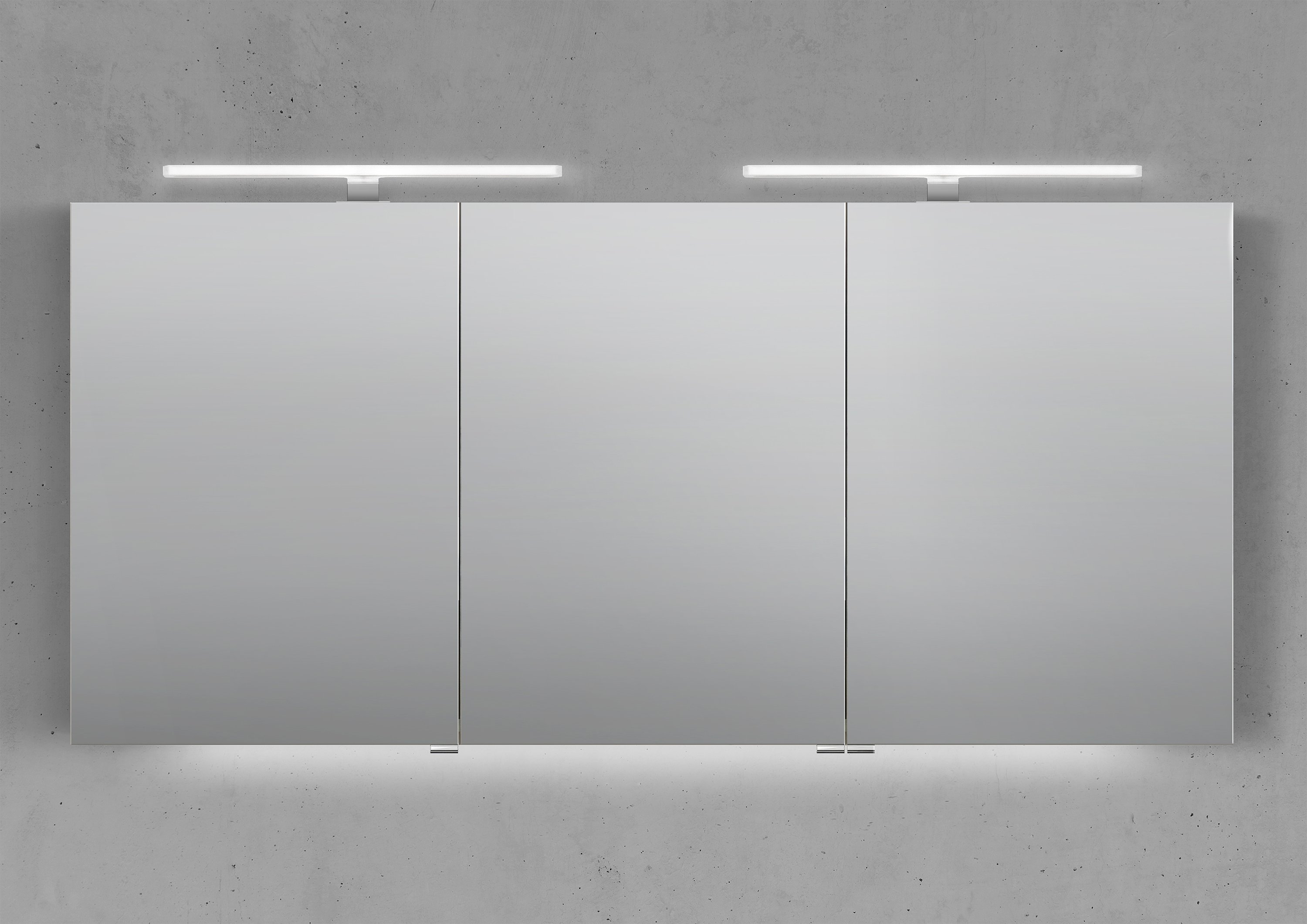 Spiegelschrank 150 cm 2x MULTI LED Acryl Beleuchtung Doppelspiegeltüren